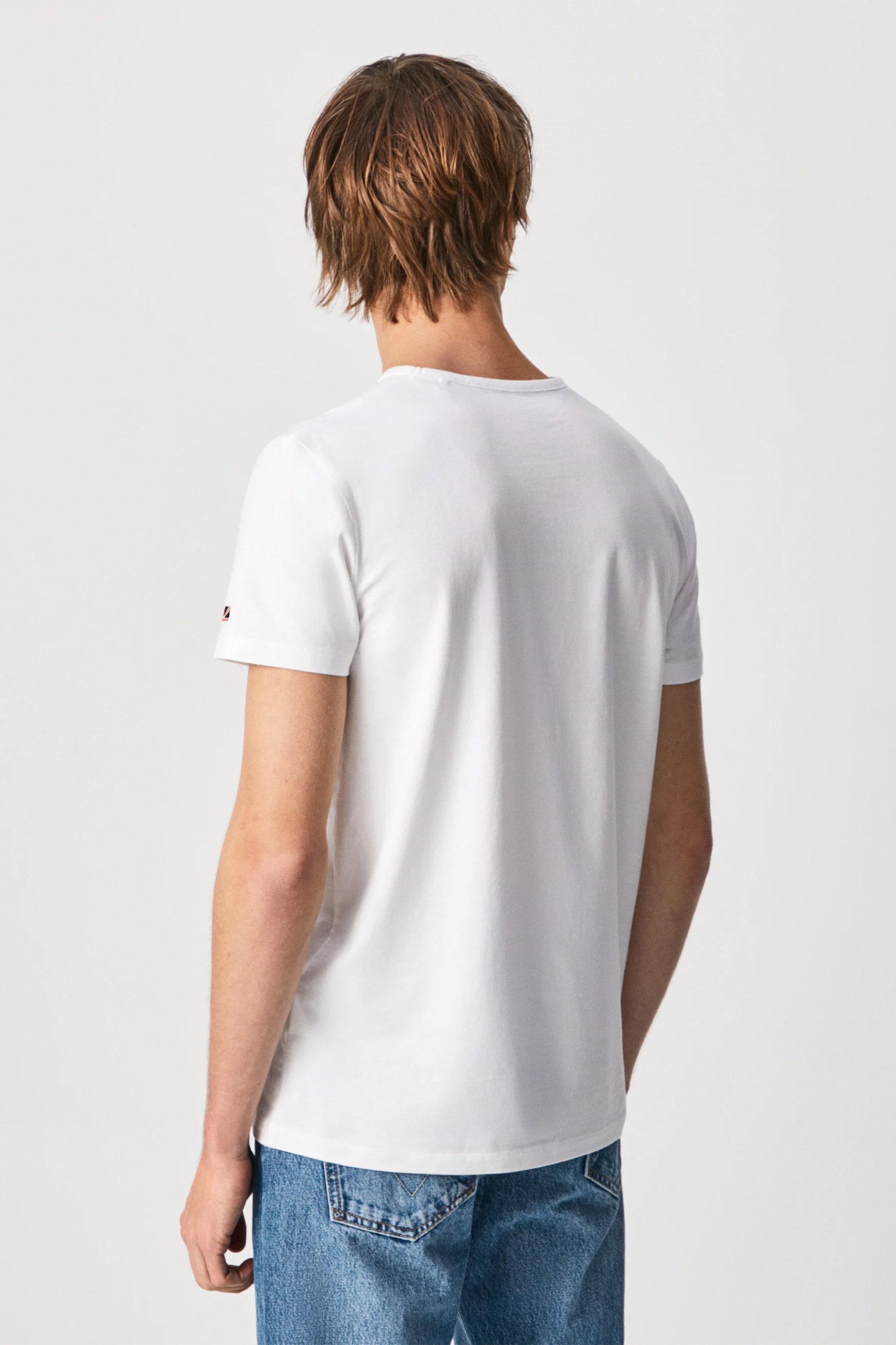 Pepe Jeans Ανδρικό T-Shirt με Logo Print Original - Pm508212 Λευκό