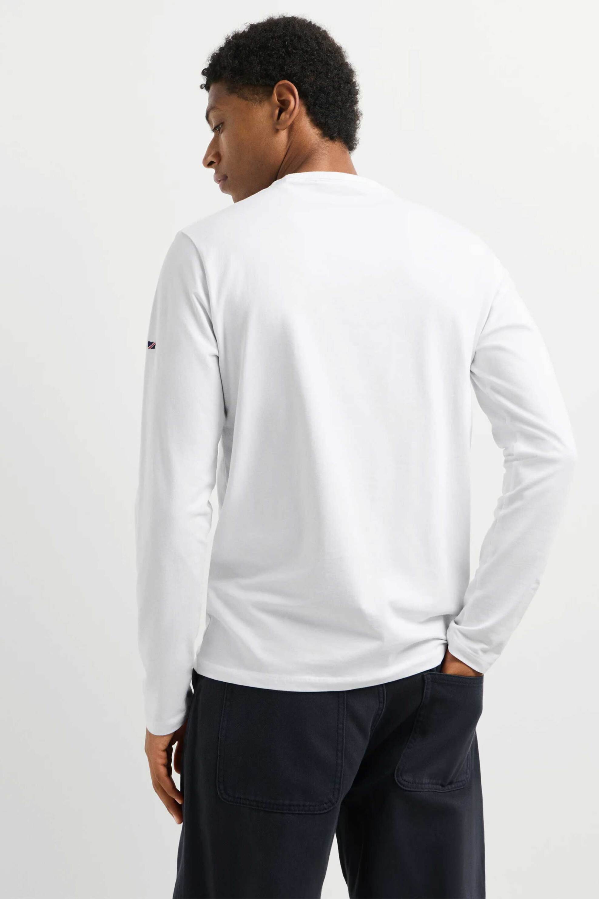 Pepe Jeans Ανδρική Μακρυμάνικη Μπλούζα με Logo Print Slim Fit Original Basic - Pm508211 Λευκό
