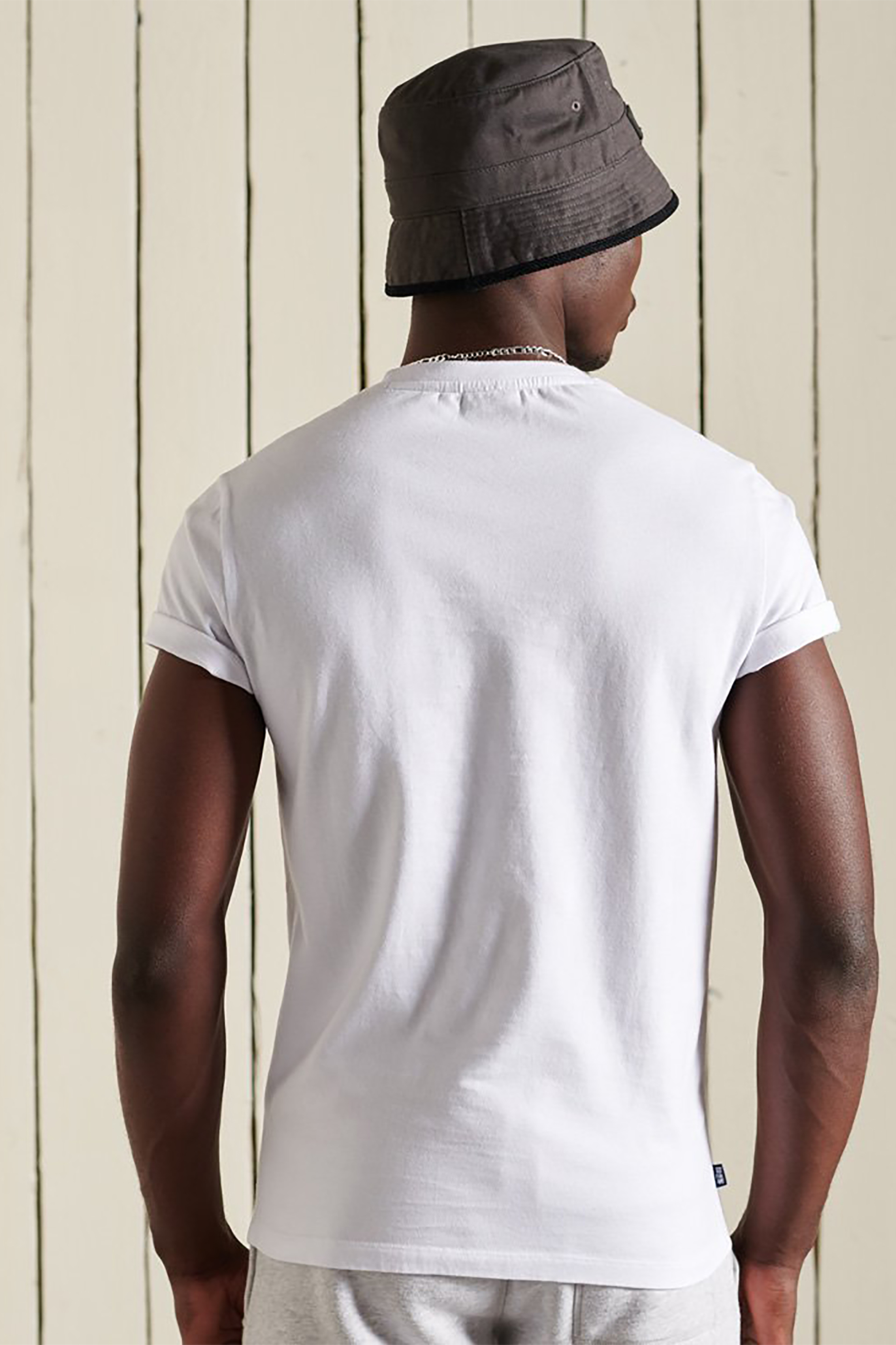 Superdry Ανδρικό T-Shirt Μονόχρωμο με Κεντημένο Λογότυπο Slim Fit Vintage Logo - M1011245A Λευκό