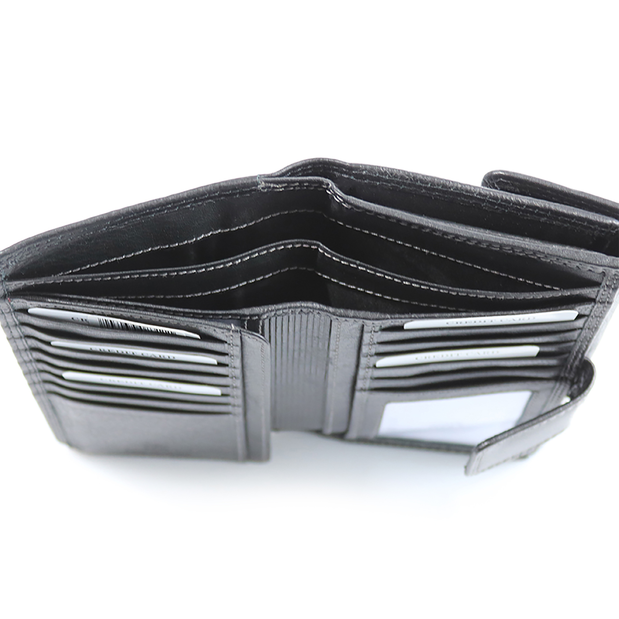 Armonto γυναικείο δερμάτινο πορτοφόλι με ανάγλυφο lettering - 08311- Μαύρο φωτογραφία