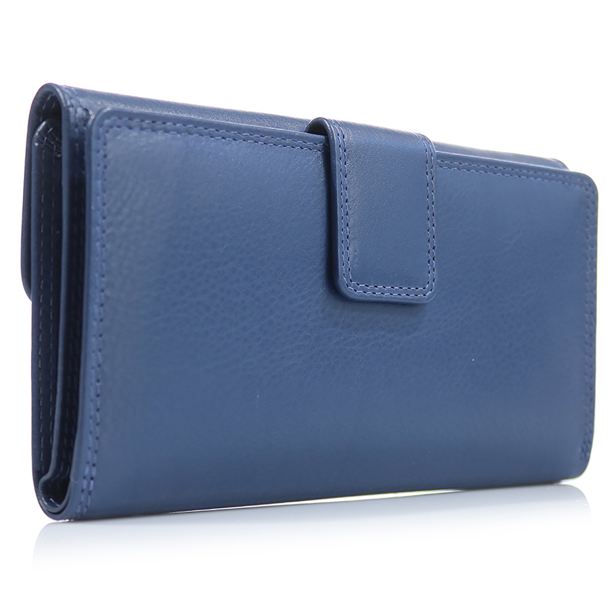 Armonto γυναικείο δερμάτινο πορτοφόλι με ανάγλυφο lettering - 08311- Μπλε φωτογραφία