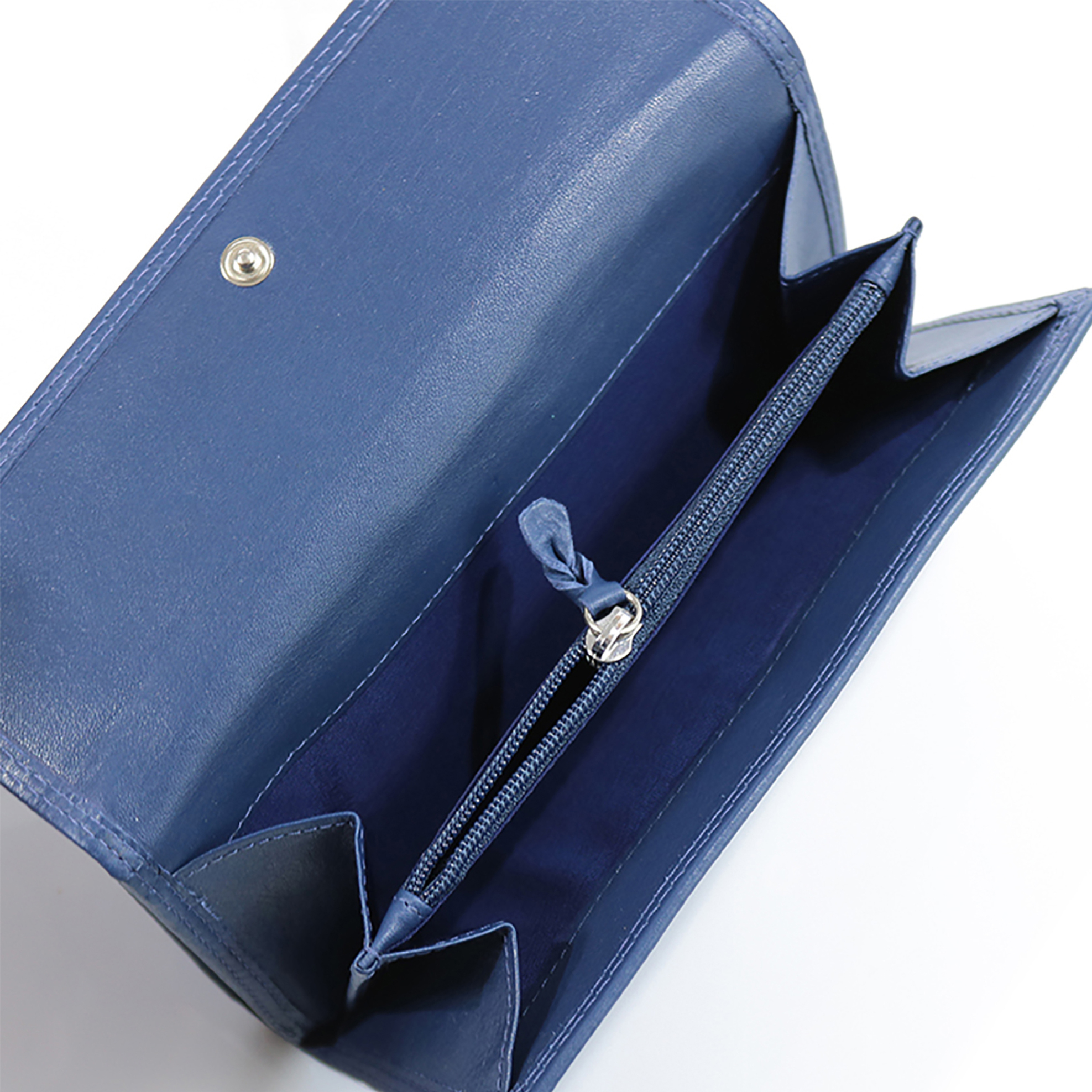 Armonto γυναικείο δερμάτινο πορτοφόλι με ανάγλυφο lettering - 08311- Μπλε φωτογραφία