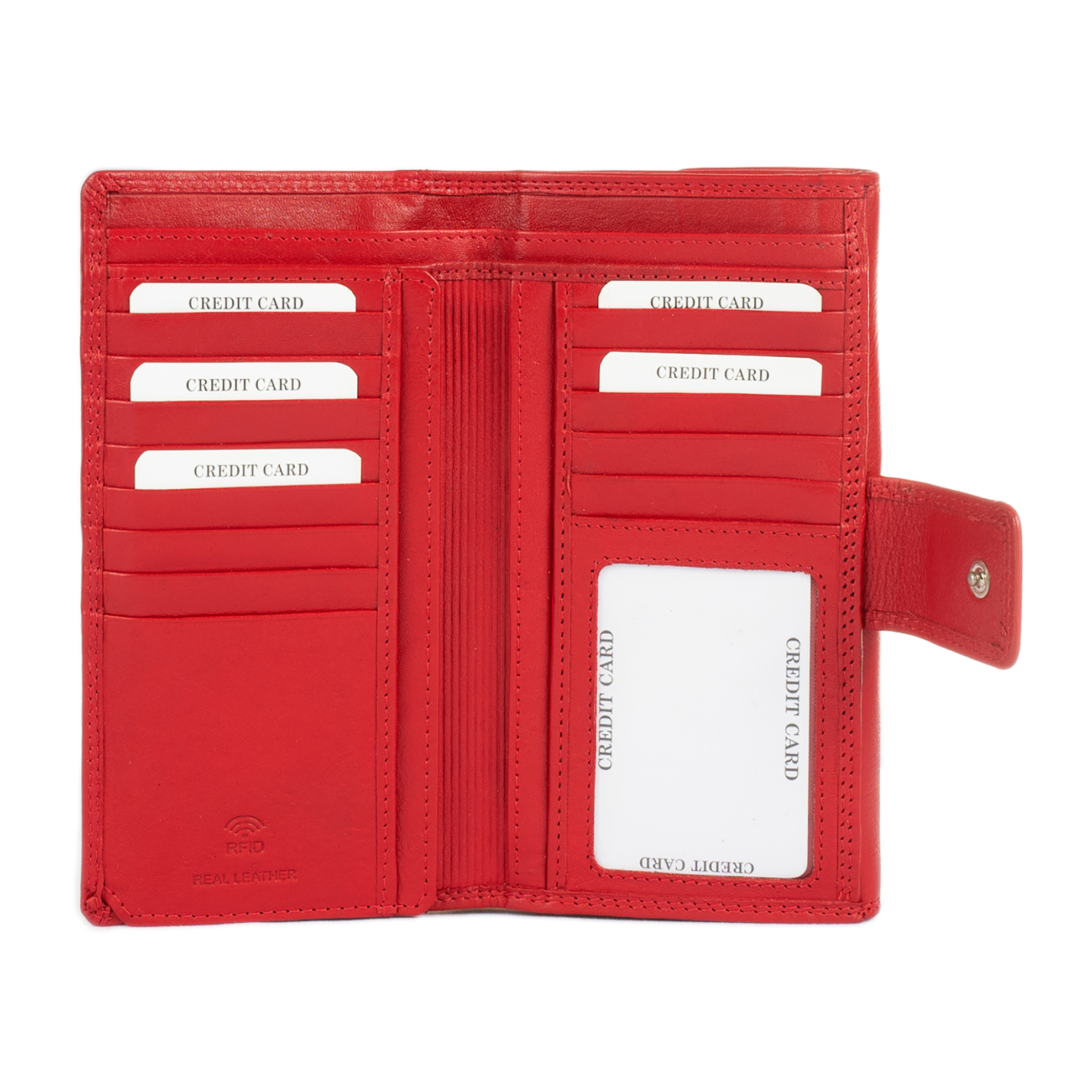 Armonto γυναικείο δερμάτινο πορτοφόλι με ανάγλυφο lettering - 08311- Κόκκινο φωτογραφία