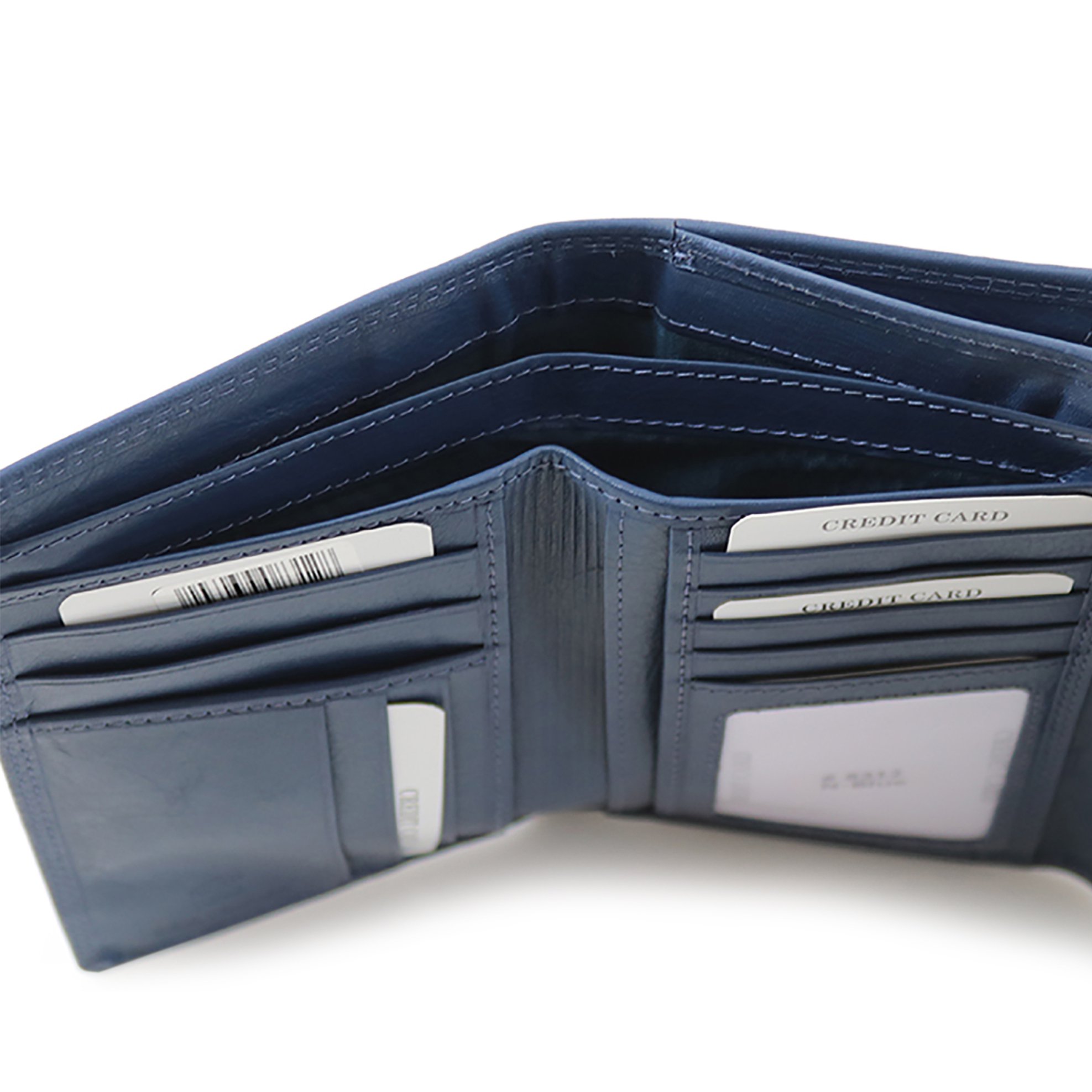 Armonto γυναικείο δερμάτινο πορτοφόλι με ανάγλυφο lettering - 08312- Μπλε φωτογραφία