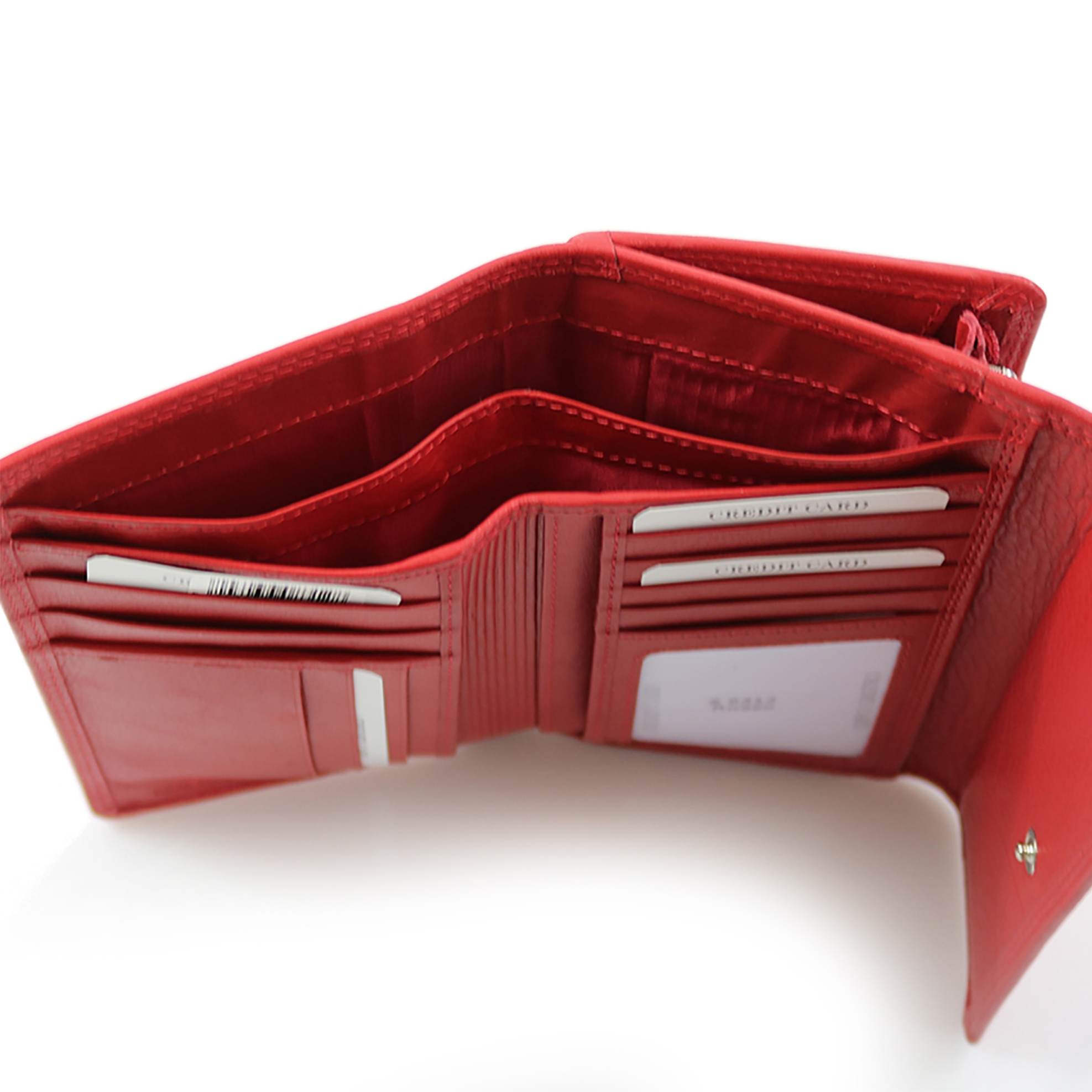 Armonto γυναικείο δερμάτινο πορτοφόλι με ανάγλυφο lettering - 08312- Κόκκινο φωτογραφία