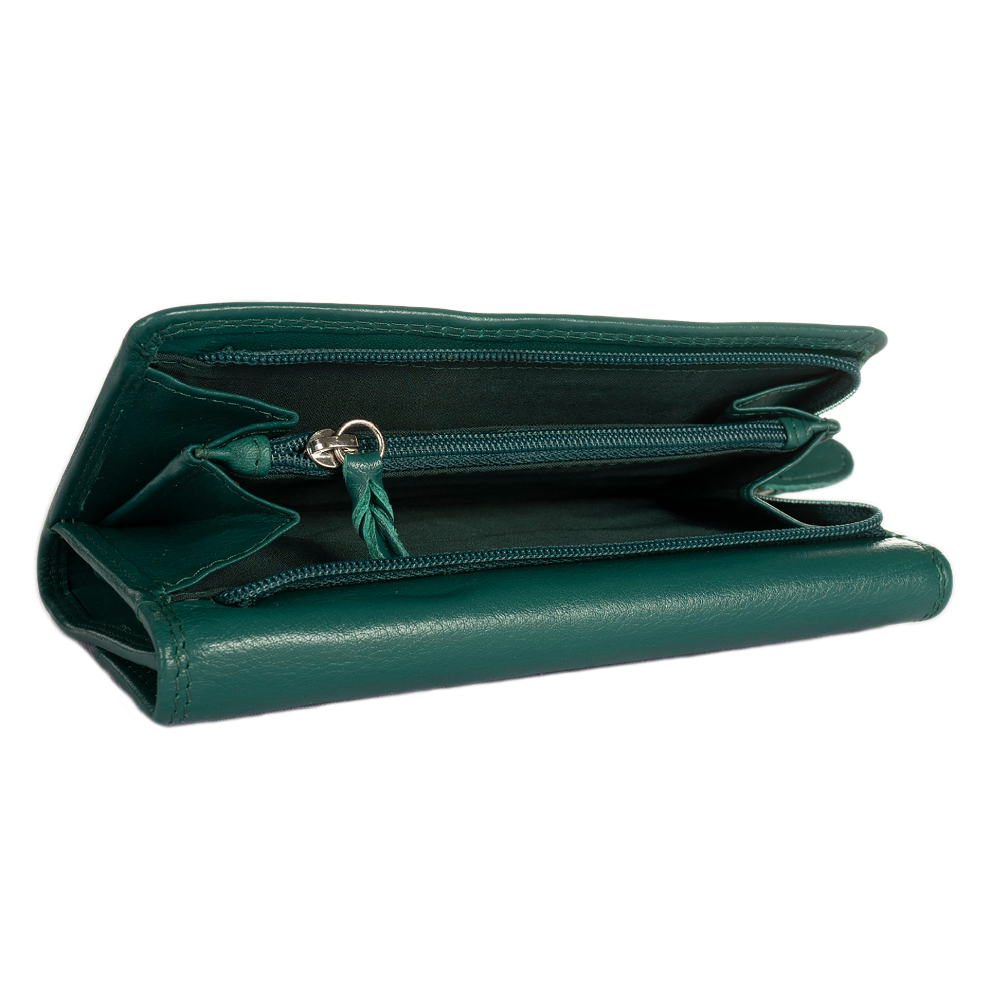 Armonto γυναικείο δερμάτινο πορτοφόλι με ανάγλυφο lettering - 08312- Πράσινο φωτογραφία