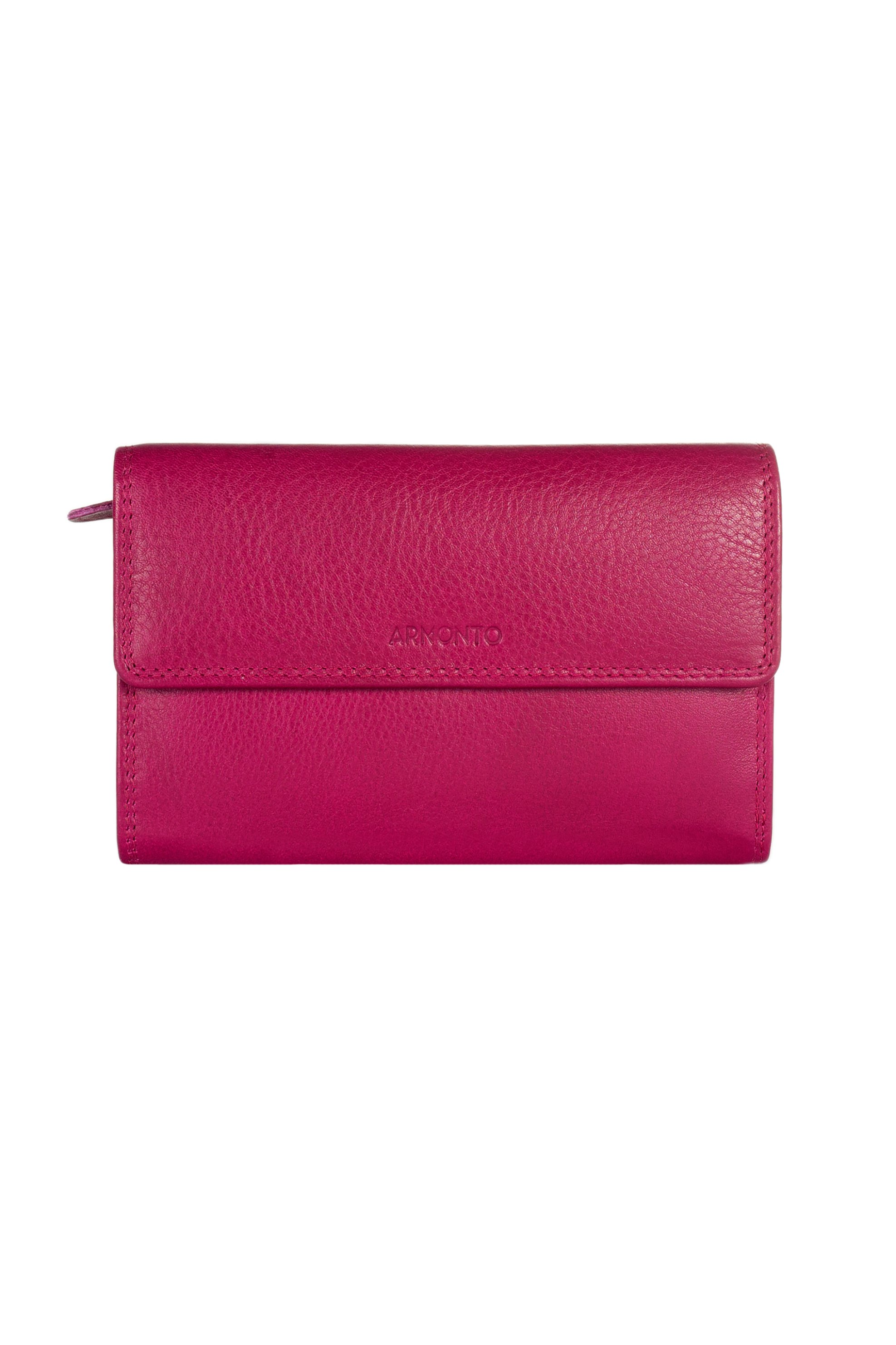 ARMONTO Armonto γυναικείο δερμάτινο πορτοφόλι με ανάγλυφο lettering - 08312- Φούξια