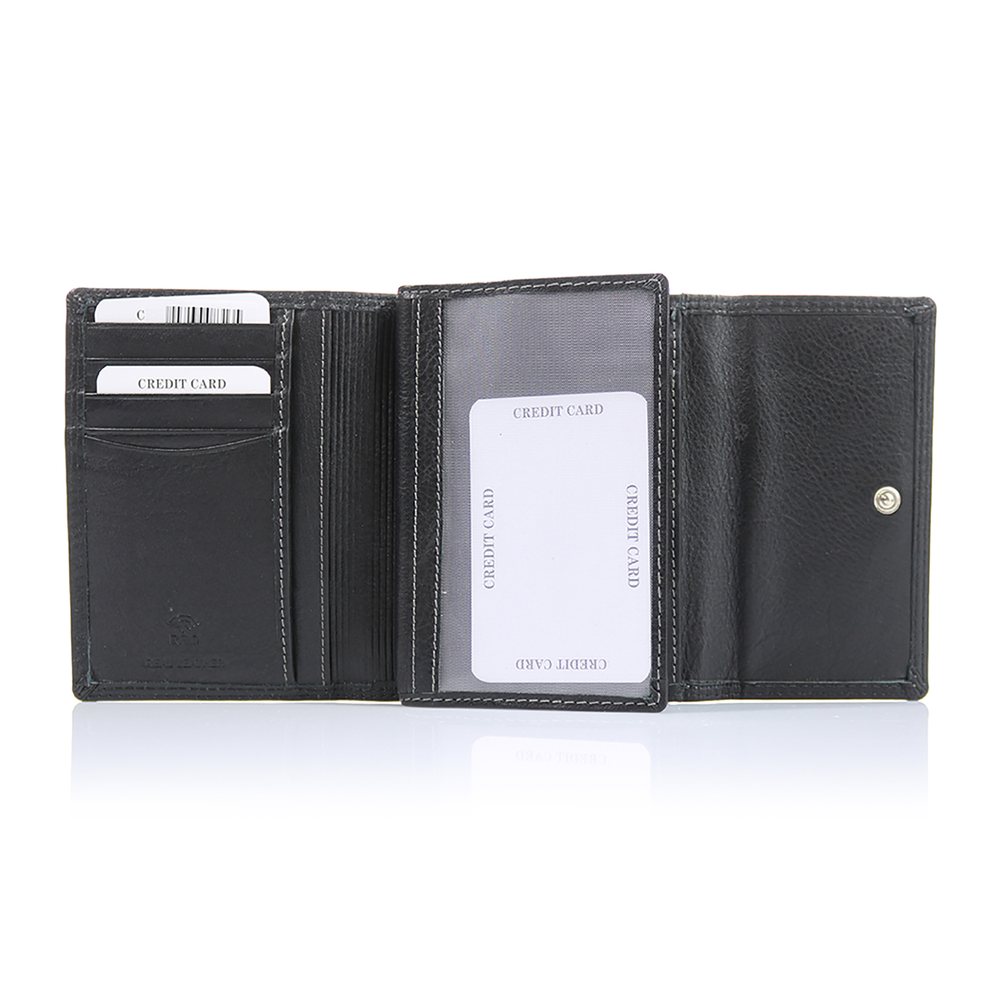 Armonto γυναικείο δερμάτινο πορτοφόλι με ανάγλυφο lettering - 08313- Μαύρο φωτογραφία