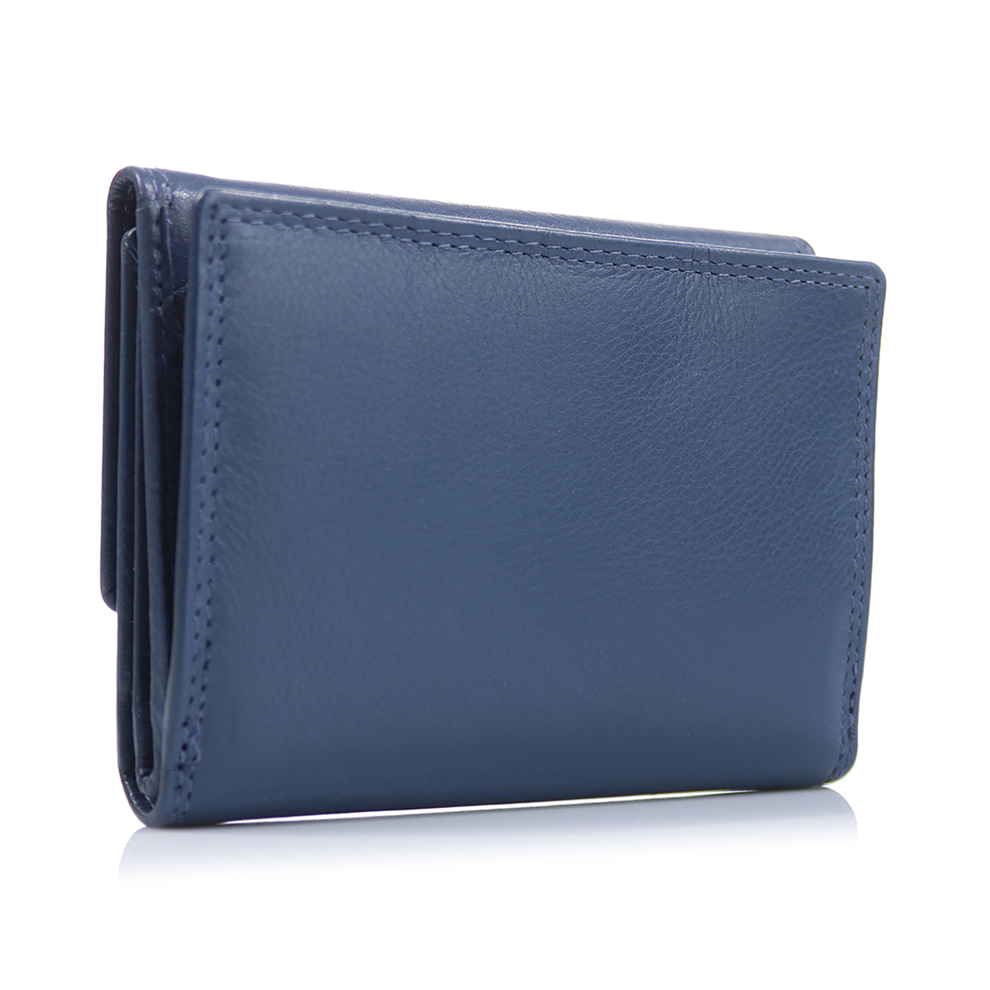 Armonto γυναικείο δερμάτινο πορτοφόλι με ανάγλυφο lettering - 08313- Μπλε φωτογραφία