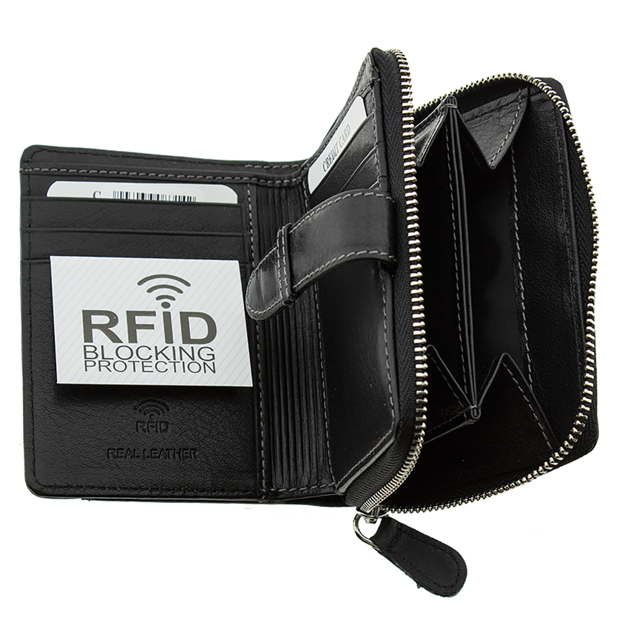 Armonto γυναικείο δερμάτινο πορτοφόλι με ανάγλυφο lettering - 08314- Μαύρο φωτογραφία