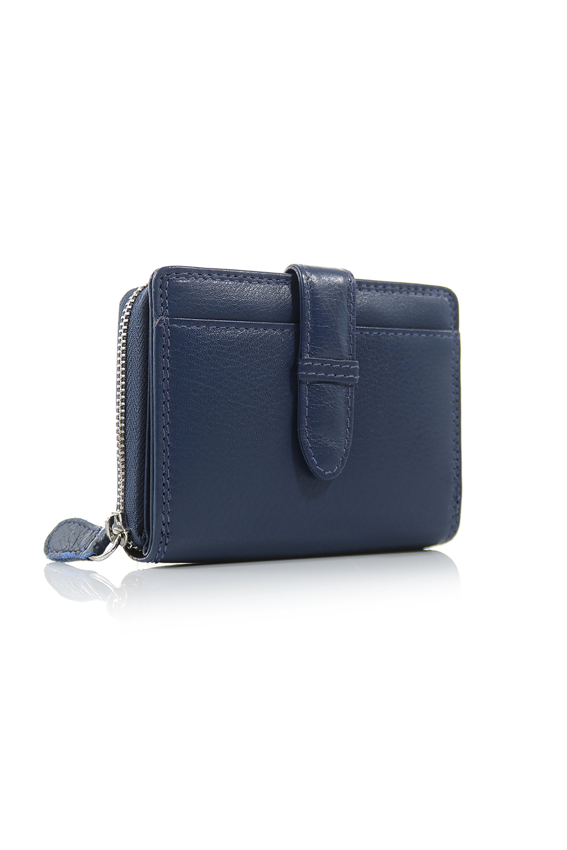 Armonto γυναικείο δερμάτινο πορτοφόλι με ανάγλυφο lettering - 08314- Μπλε