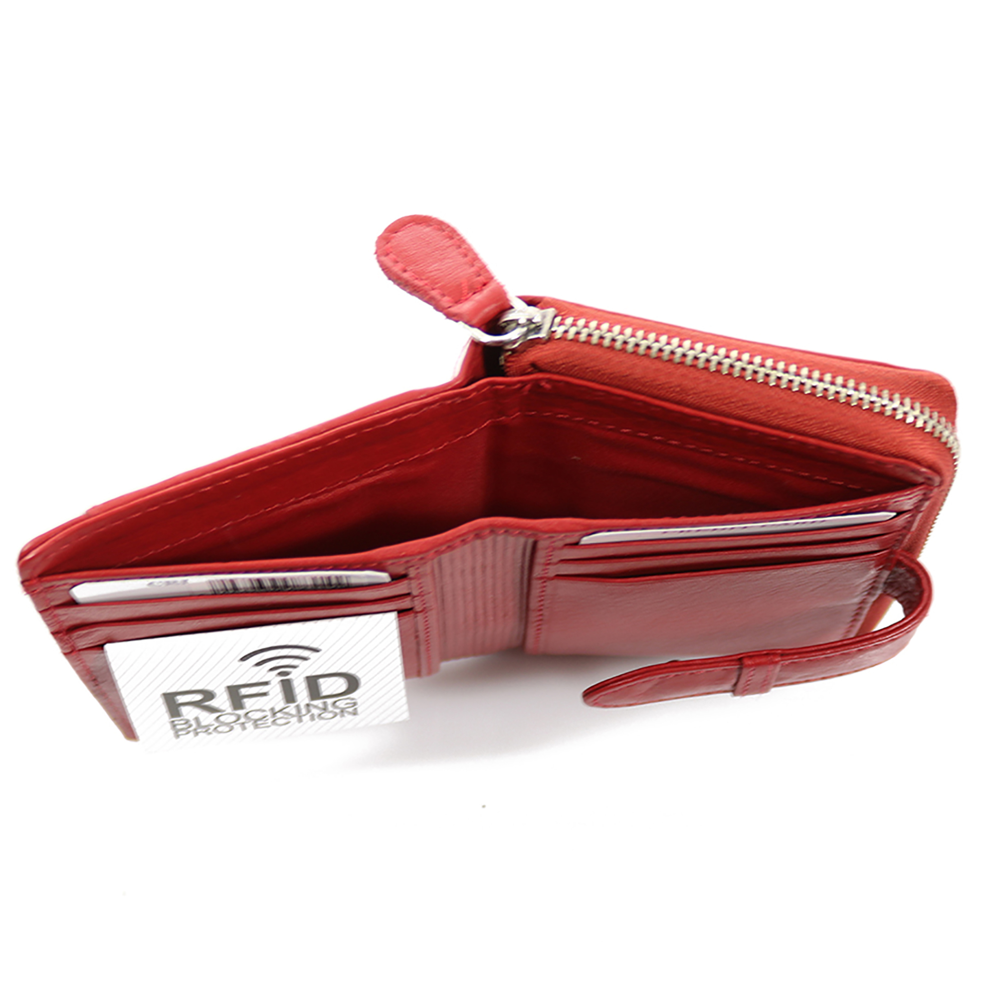 Armonto γυναικείο δερμάτινο πορτοφόλι με ανάγλυφο lettering - 08314- Κόκκινο φωτογραφία