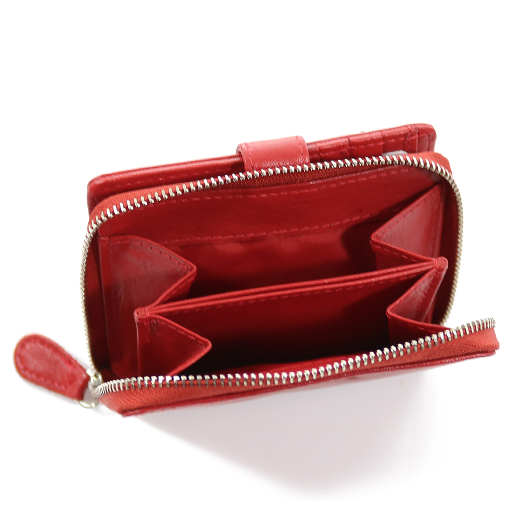 Armonto γυναικείο δερμάτινο πορτοφόλι με ανάγλυφο lettering - 08314- Κόκκινο φωτογραφία