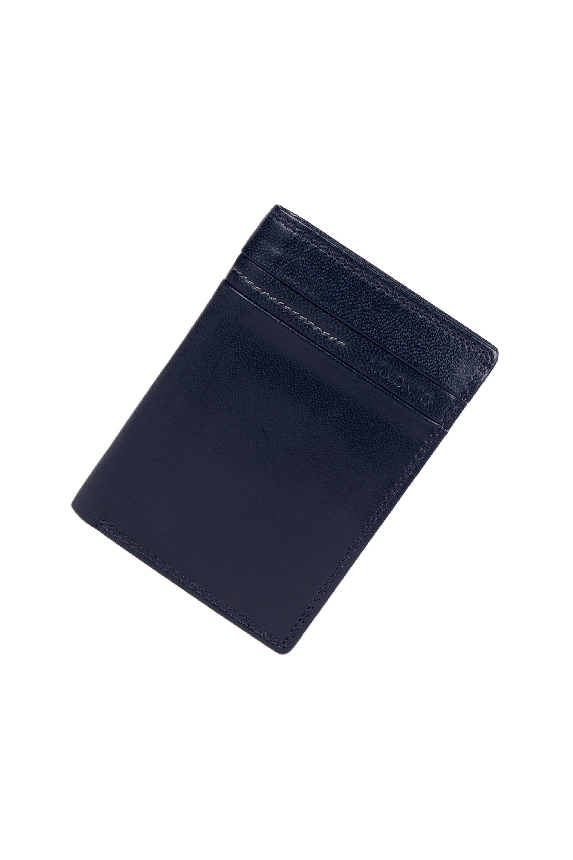 ARMONTO Armonto ανδρικό δερμάτινο πορτοφόλι με ανάγλυφο lettering - 08408- Μπλε