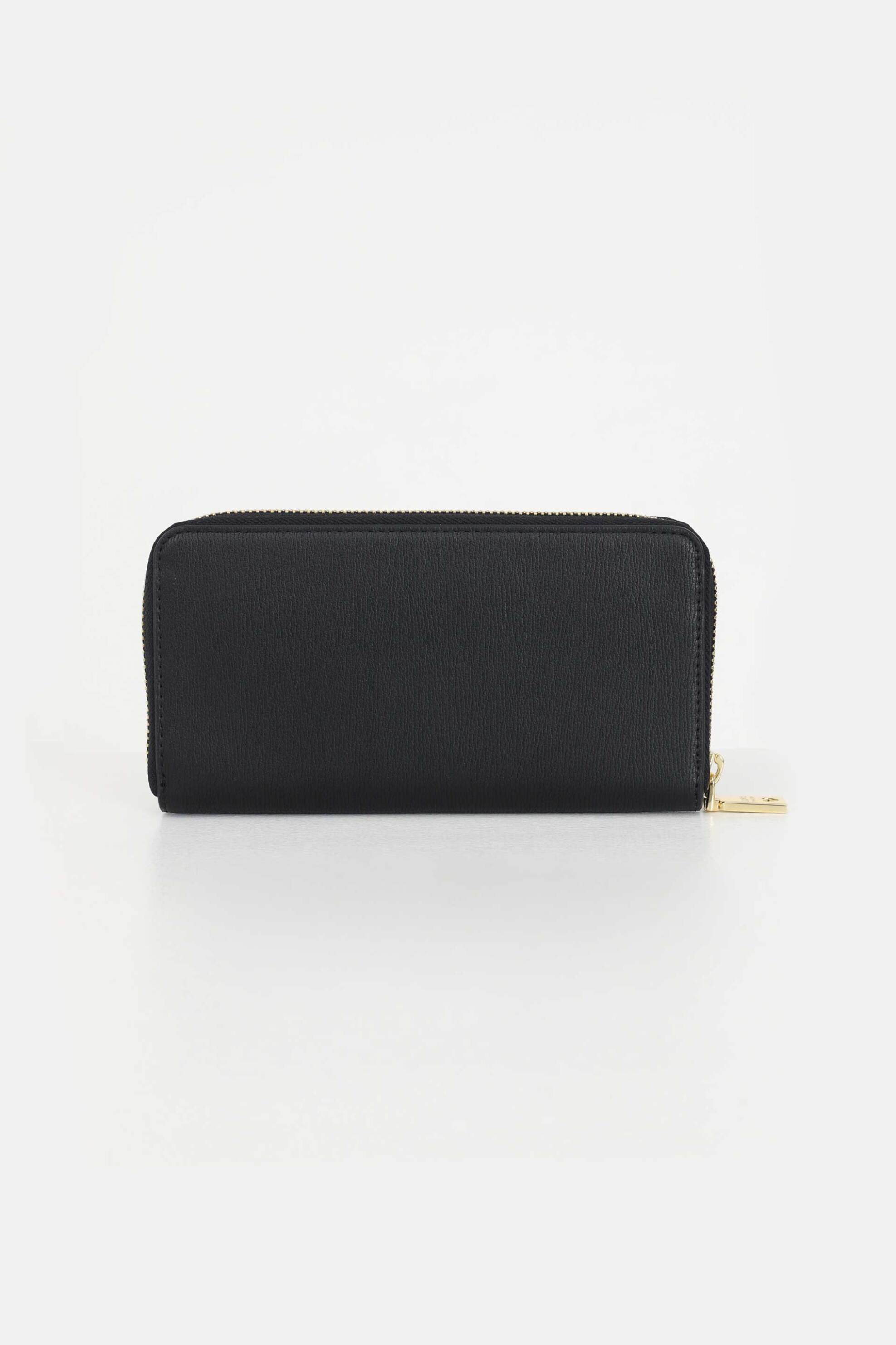 Love Moschino γυναικείο πορτοφόλι μονόχρωμο με μεταλλικό λογότυπο - JC5700PP1LLD0 Μαύρο φωτογραφία