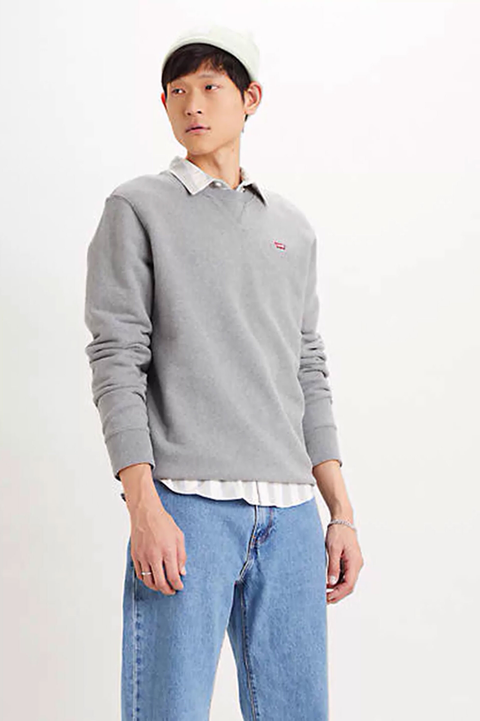 Levi's® ανδρική μπλούζα φούτερ με logo patch "New Original" - 3590900-02 Γκρι