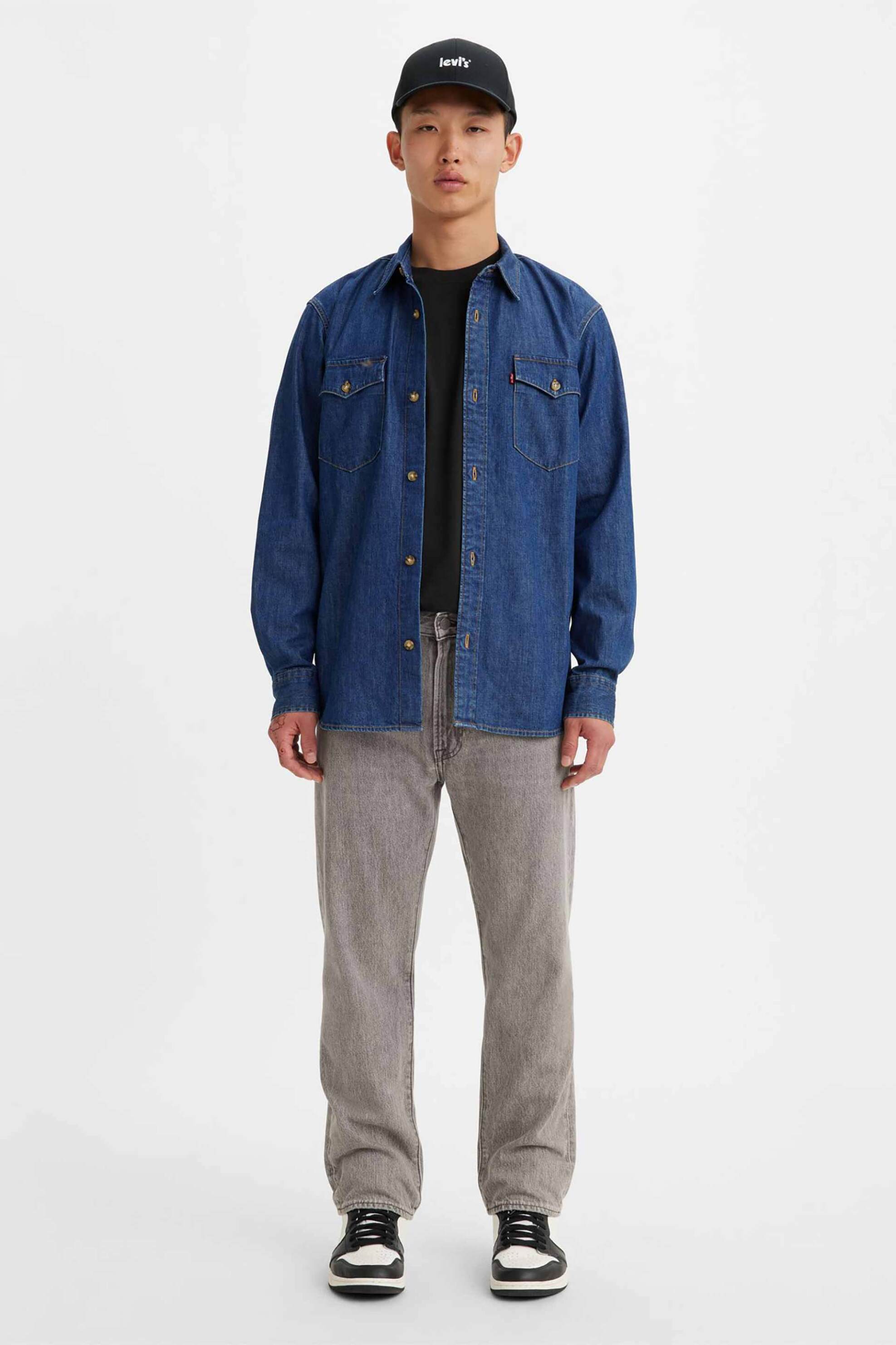 Levi's® ανδρικό τζην βαμβακερό παντελόνι με logo patches πίσω "551Z™" (32L) - 2476700-51-32 Γκρι