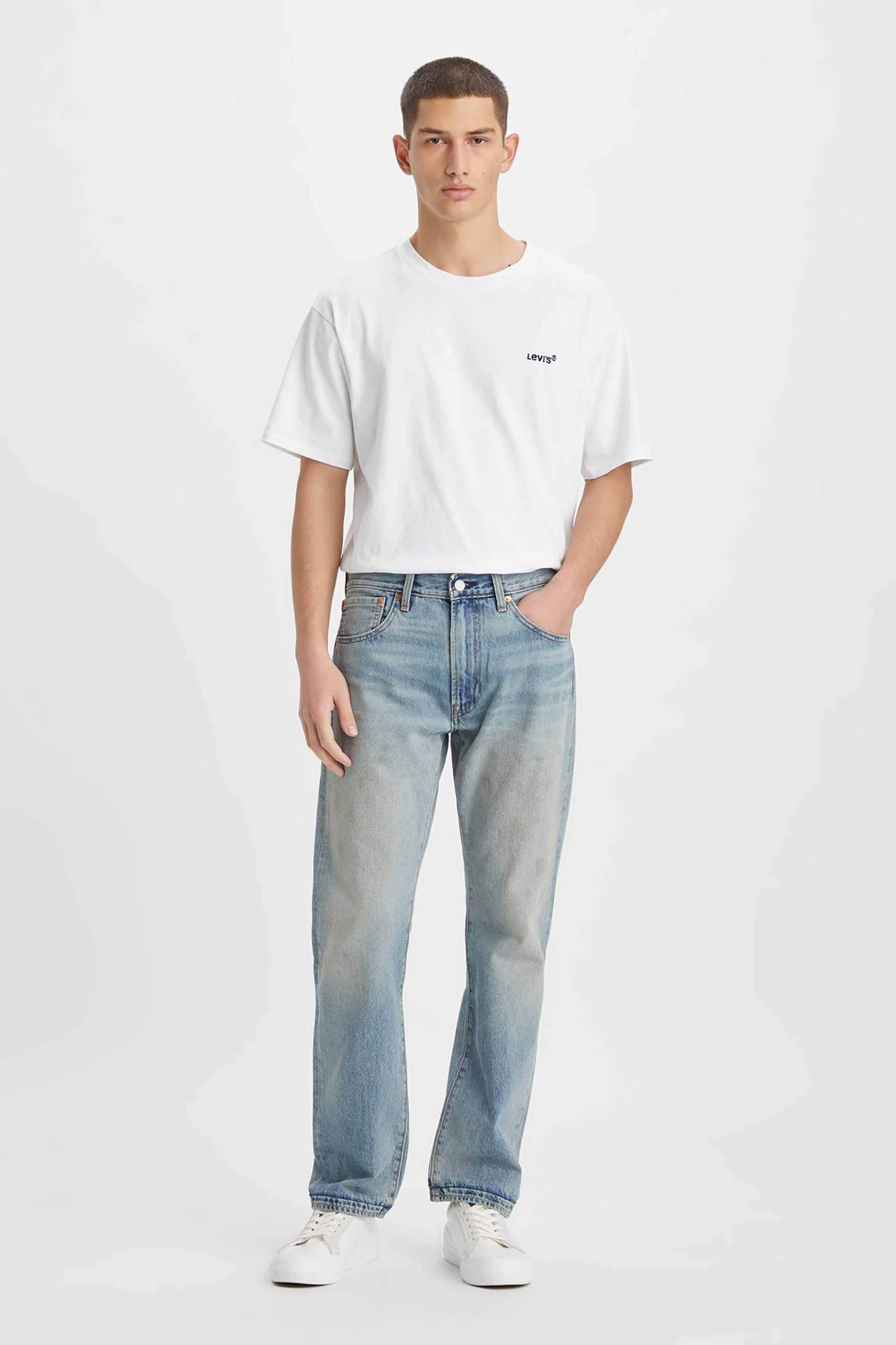 Levi's® ανδρικό τζην βαμβακερό παντελόνι με logo patches "551Z™" (32L) - 2476700-55-32 Denim Blue Ανοιχτό