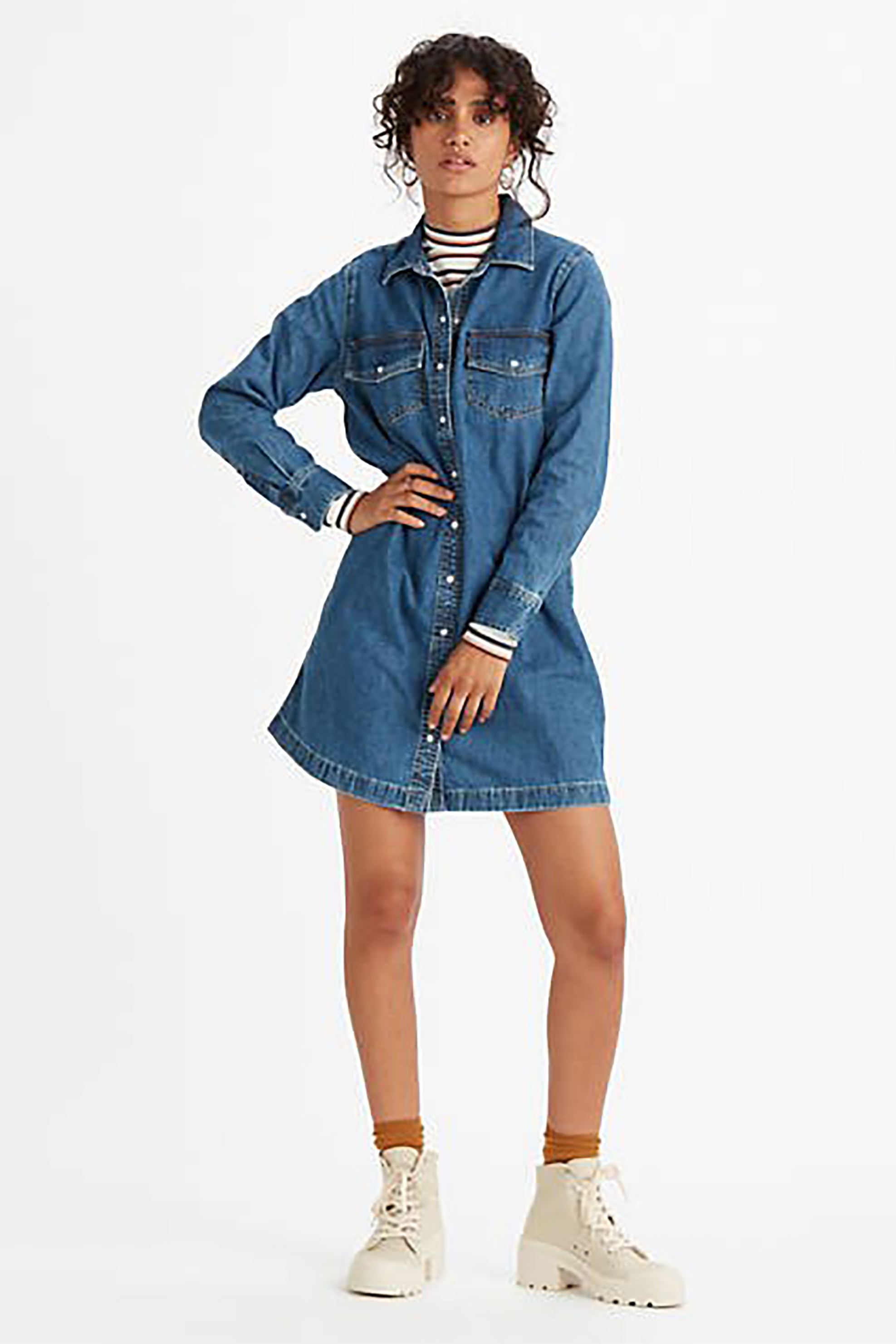 Levi's® γυναικείo mini denim φόρεμα με κουμπιά | XS