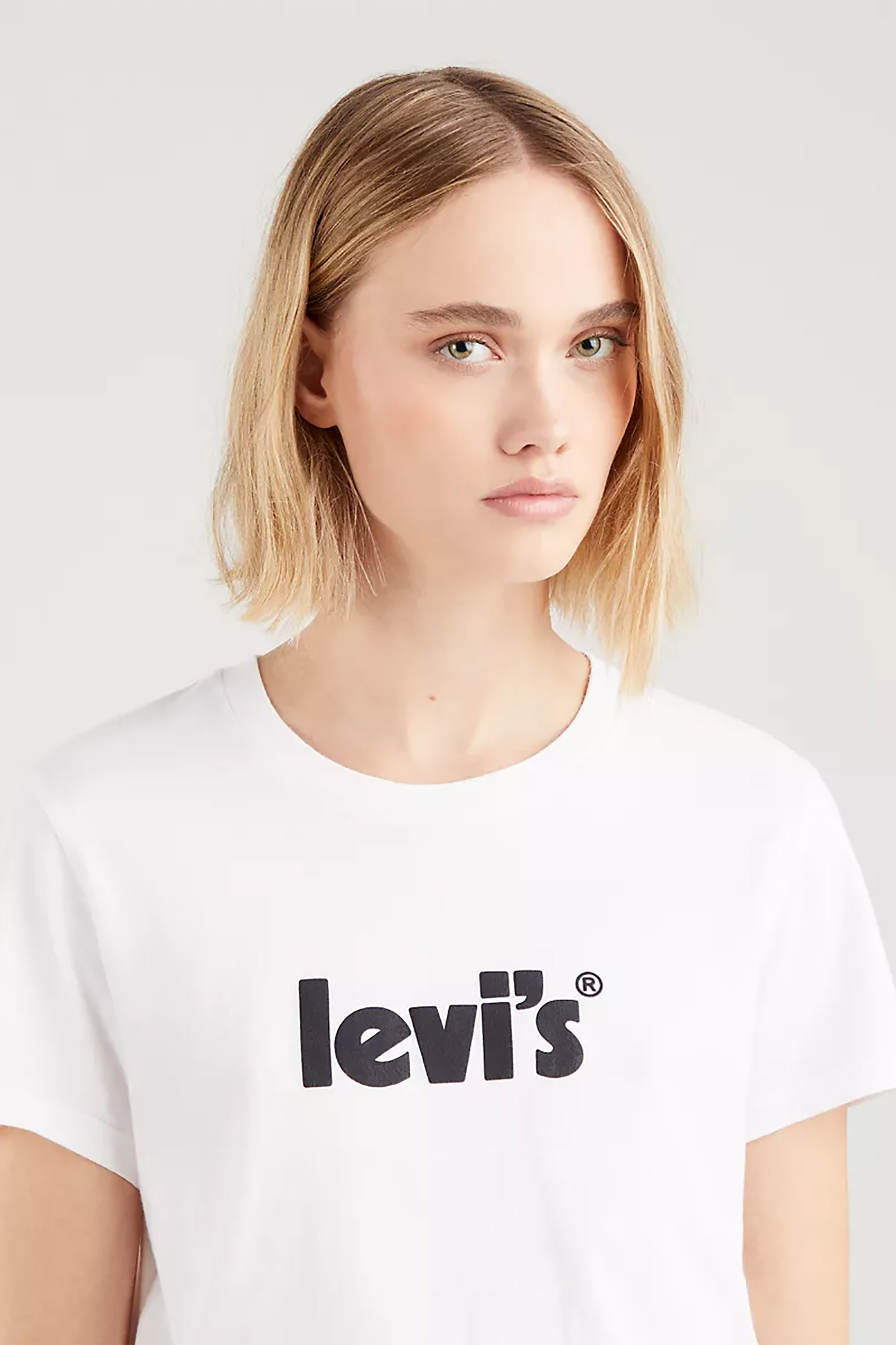 Levi's® γυναικείο T-shirt με logo print μπροστά Standard Fit - 1736917-55 Λευκό