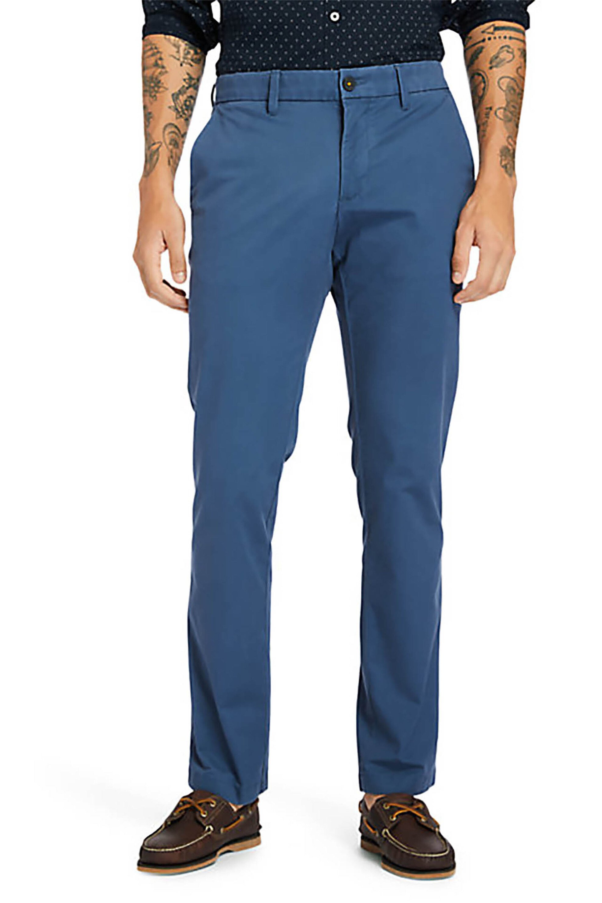 Timberland ανδρικό παντελόνι chino μονόχρωμο Slim Fit ''Sargent Lake'' - TB0A2BYY2881 Μπλε