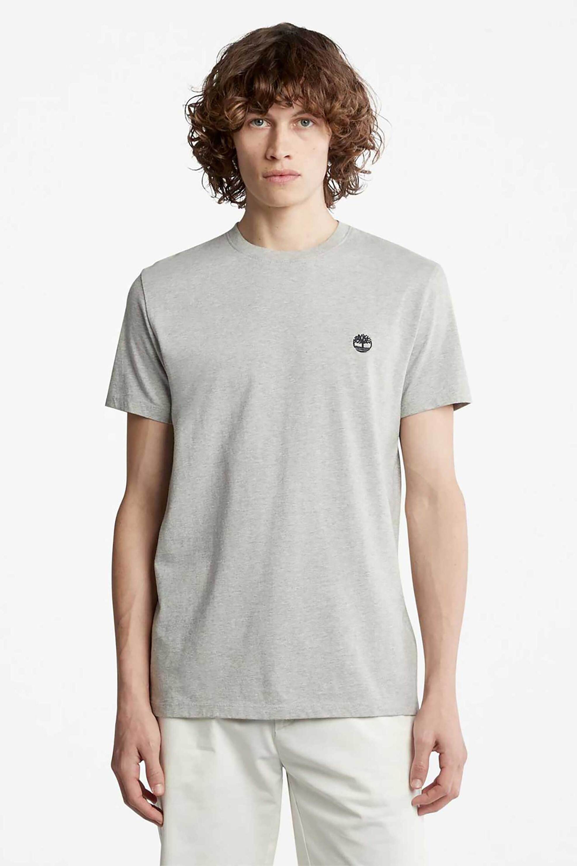 Timberland ανδρικό T-Shirt με κεντημένο λογότυπο ''Dunstan River'' - TB0A2BPR0521 Γκρι