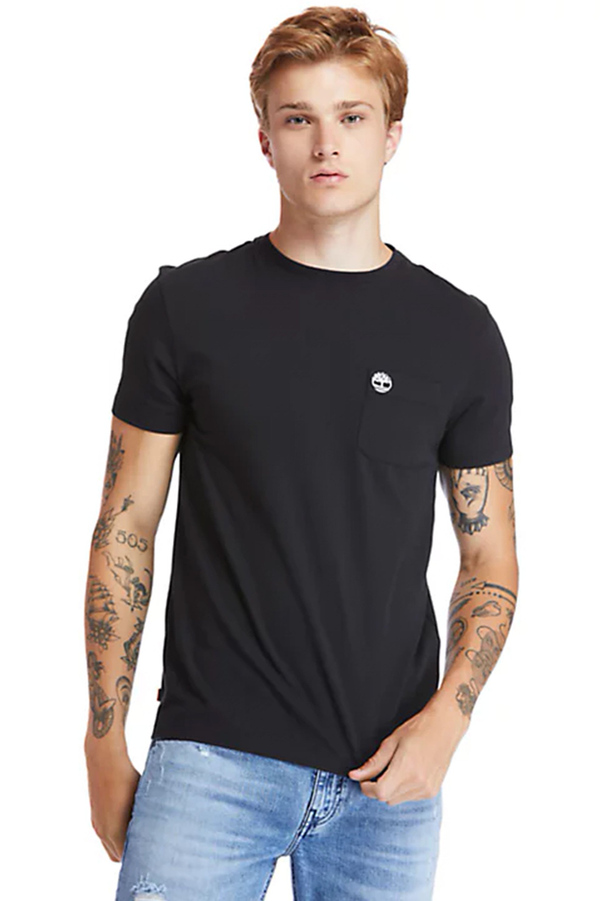 Timberland ανδρικό T-Shirt με απλικέ τσέπη στο στήθος ''Dunstan River'' - TB0A2CQY0011 Μαύρο