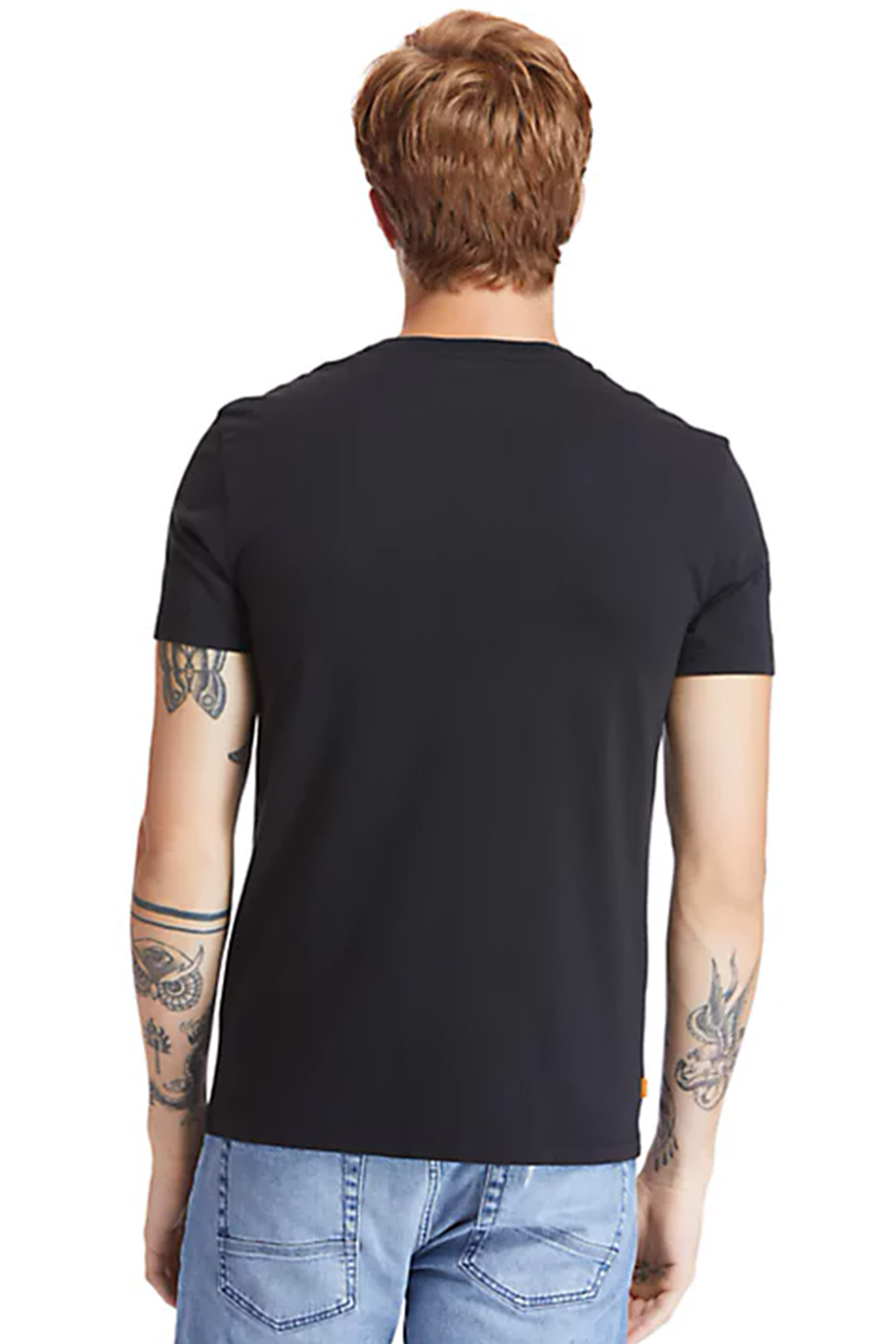 Timberland Ανδρικό T-Shirt με Απλικέ Τσέπη Στο Στήθος Dunstan River&Apos - Tb0A2Cqy0011 Μαύρο