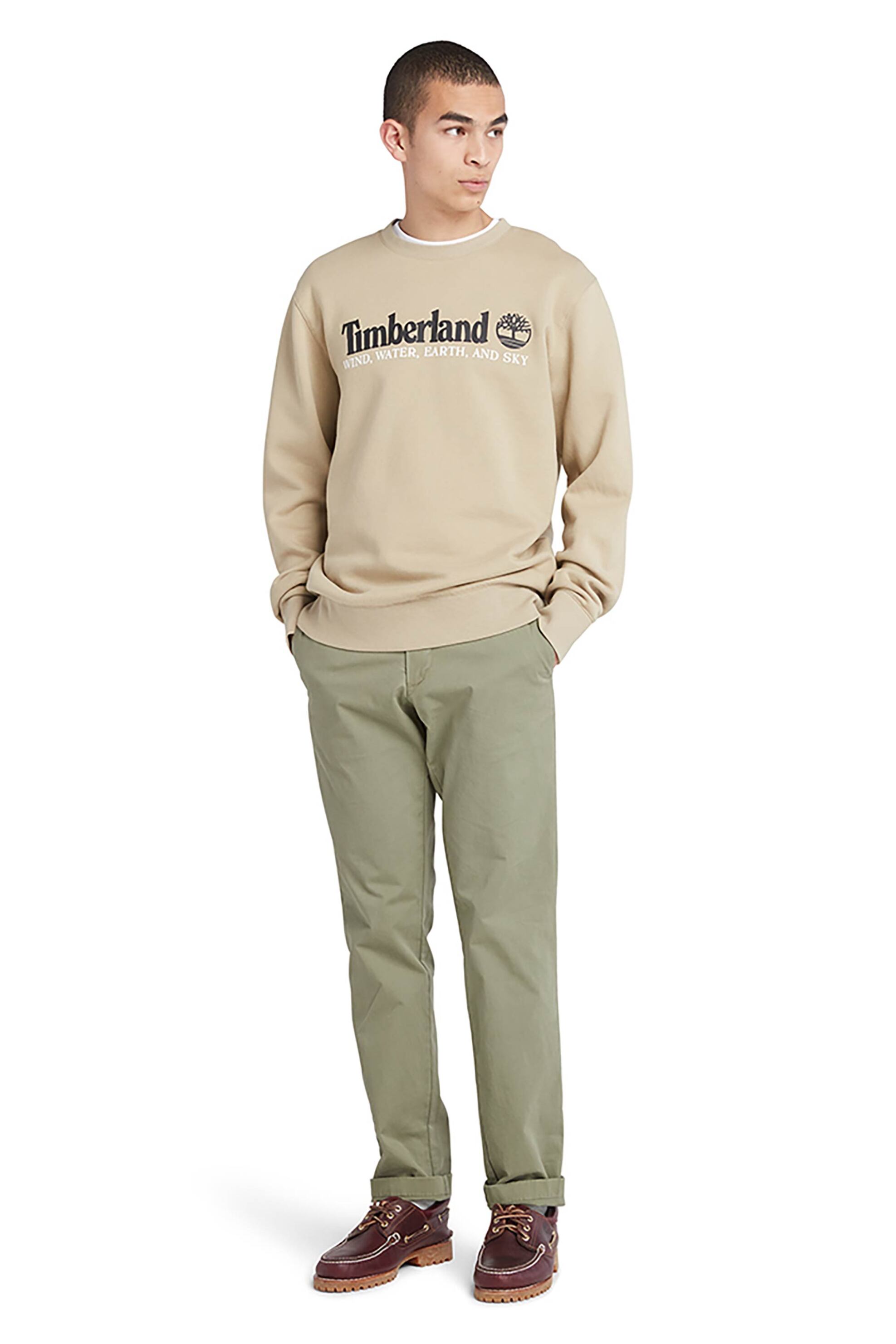 Timberland ανδρικό chino παντελόνι μονόχρωμο με θηλιές για ζώνη και τσέπες "Sargent Lake" - TB0A2BYY5901 Χακί