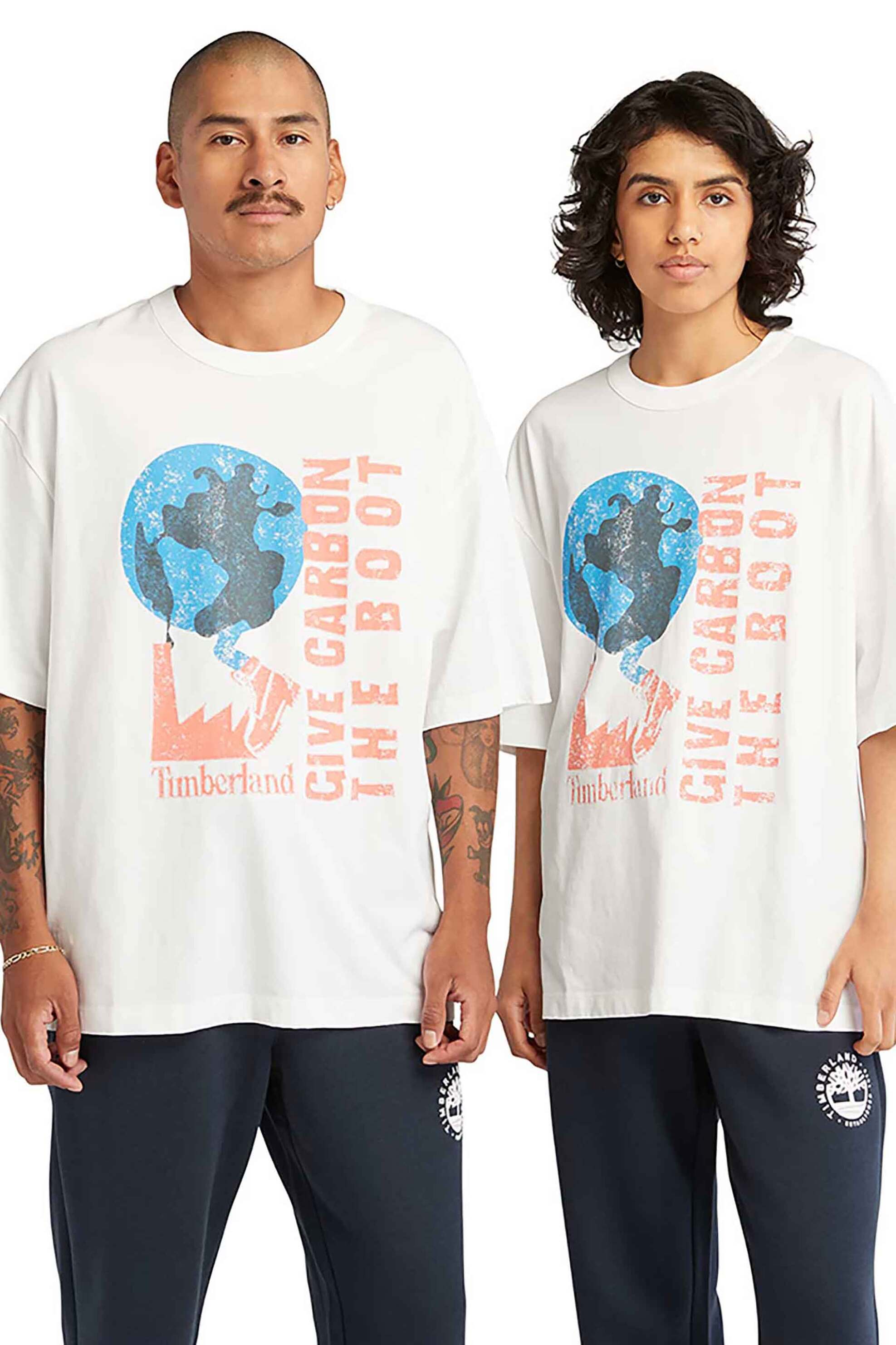 Ανδρική Μόδα > Ανδρικά Ρούχα > Ανδρικές Μπλούζες > Ανδρικά T-Shirts Timberland unisex T-shirt με τυπωμένο λογότυπο στο στήθος "SS Graphic" - TB0A66B91001 Λευκό