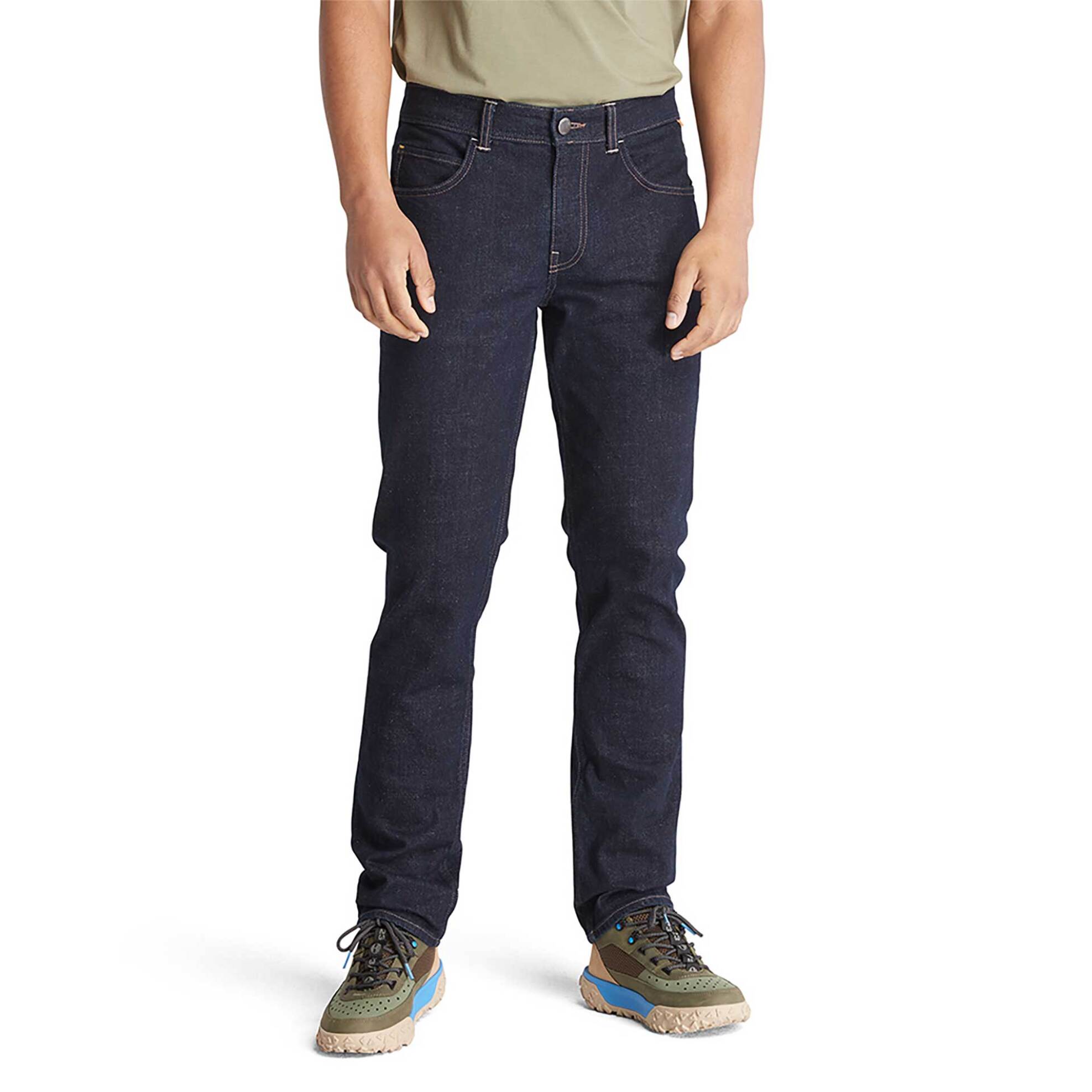 Timberland ανδρικό τζιν παντελόνι πεντάτσεπο με logo patch Slim Fit "Stretch Core Indigo" - TB0A6CQ2H871 Denim Blue Σκούρο φωτογραφία