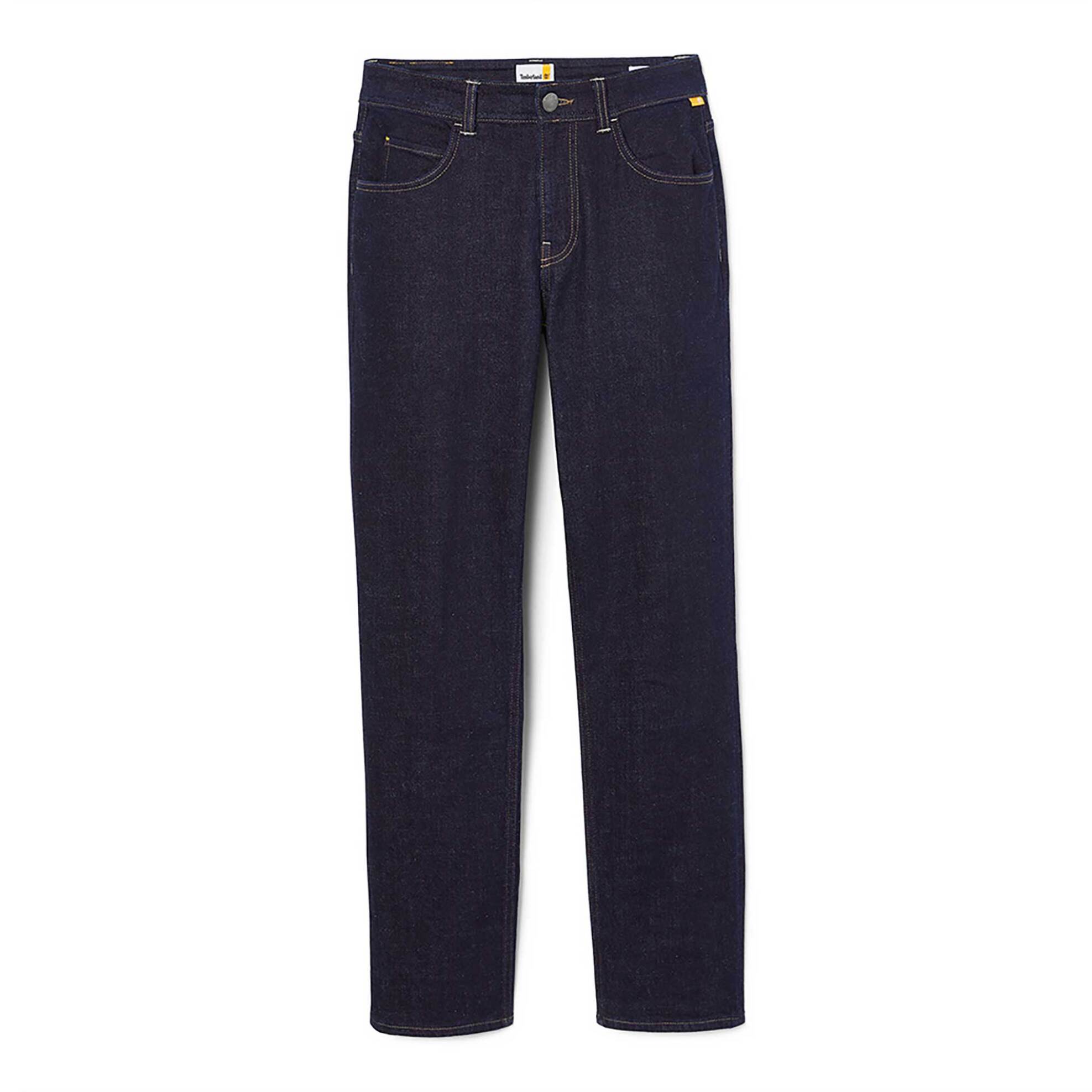 Timberland Ανδρικό Τζιν Παντελόνι Πεντάτσεπο με Logo Patch Slim Fit Stretch Core Indigo - Tb0A6Cq2H871 Denim Blue Σκούρο