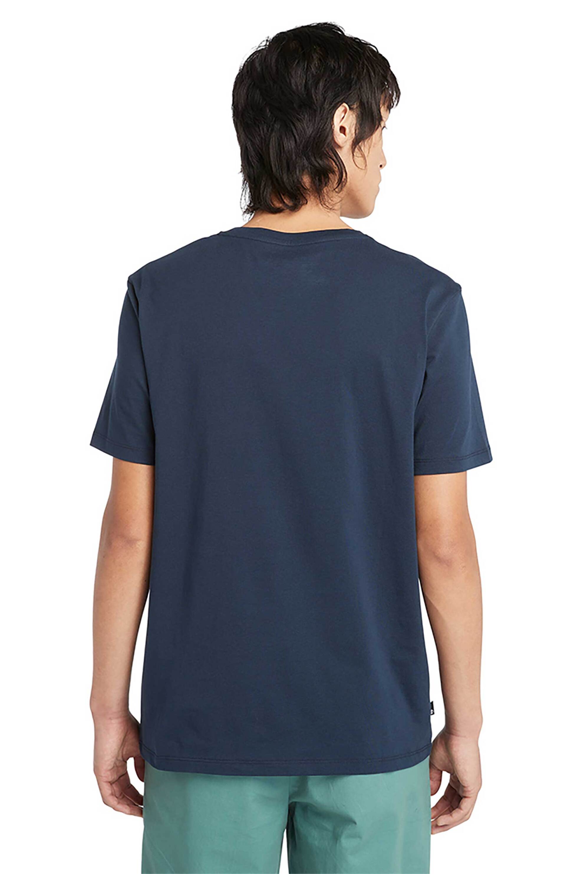 Timberland Ανδρικό T-Shirt με Tree Logo Print Regular Fit Kennebec River - Tb0A2C2Rz021 Μπλε Σκούρο