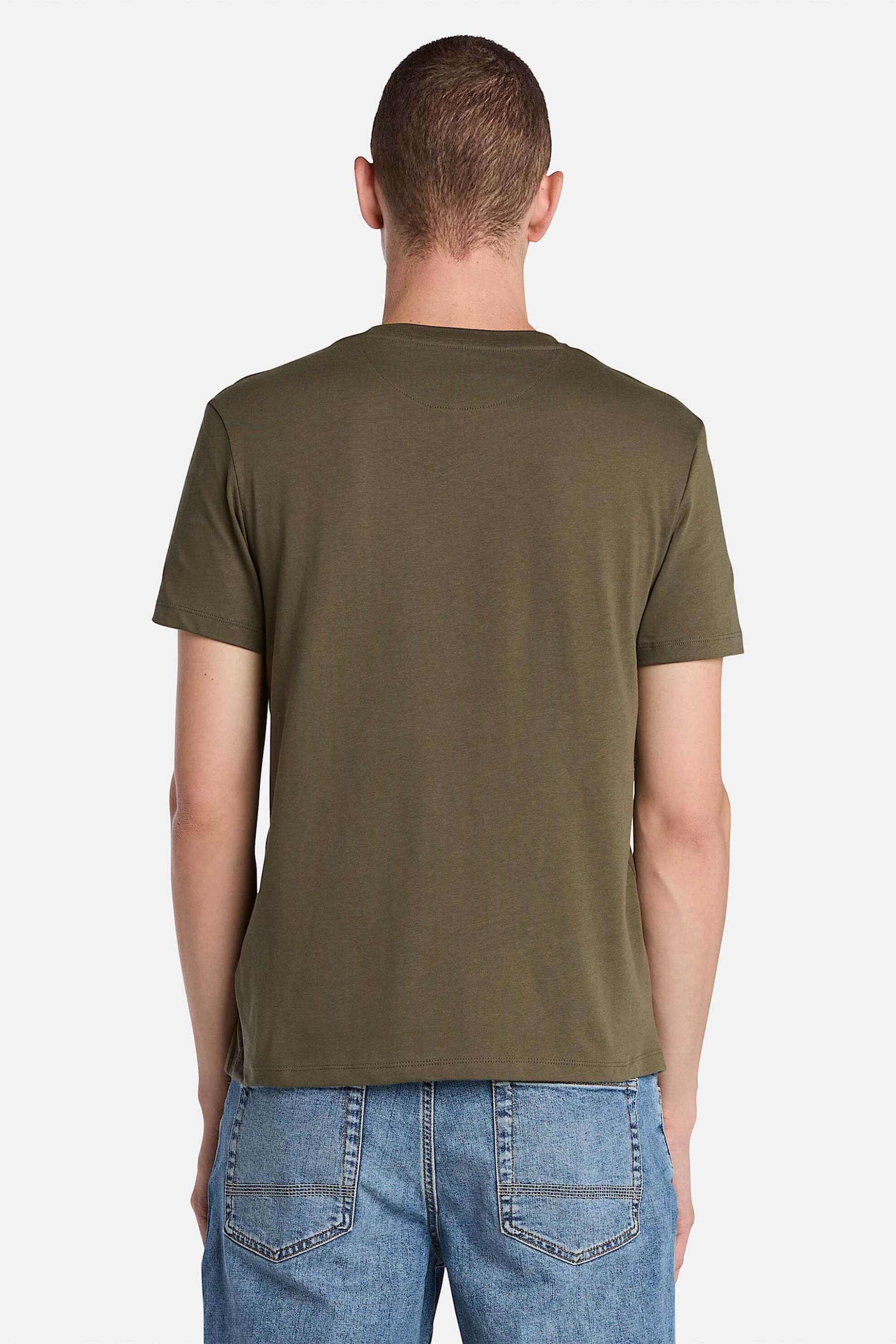 Timberland Ανδρικό T-Shirt με Κεντημένο Tree Logo Slim Fit Dunstan River - Tb0A2Bprar51 Λαδί