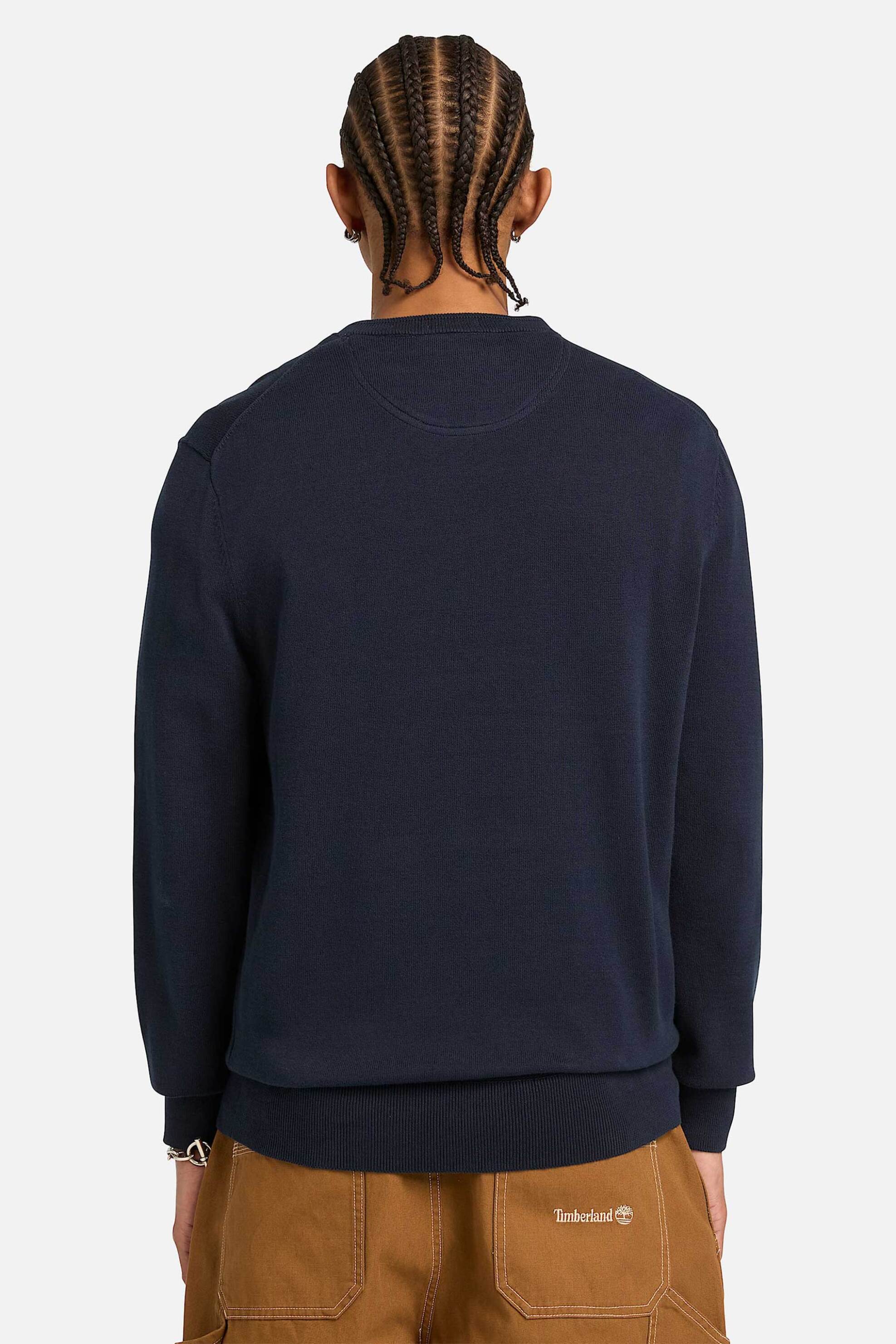 Timberland Ανδρικό Πουλόβερ με Κεντημένο Tree Logo Regular Fit Williams River - Tb0A2Bmmz021 Μπλε Σκούρο