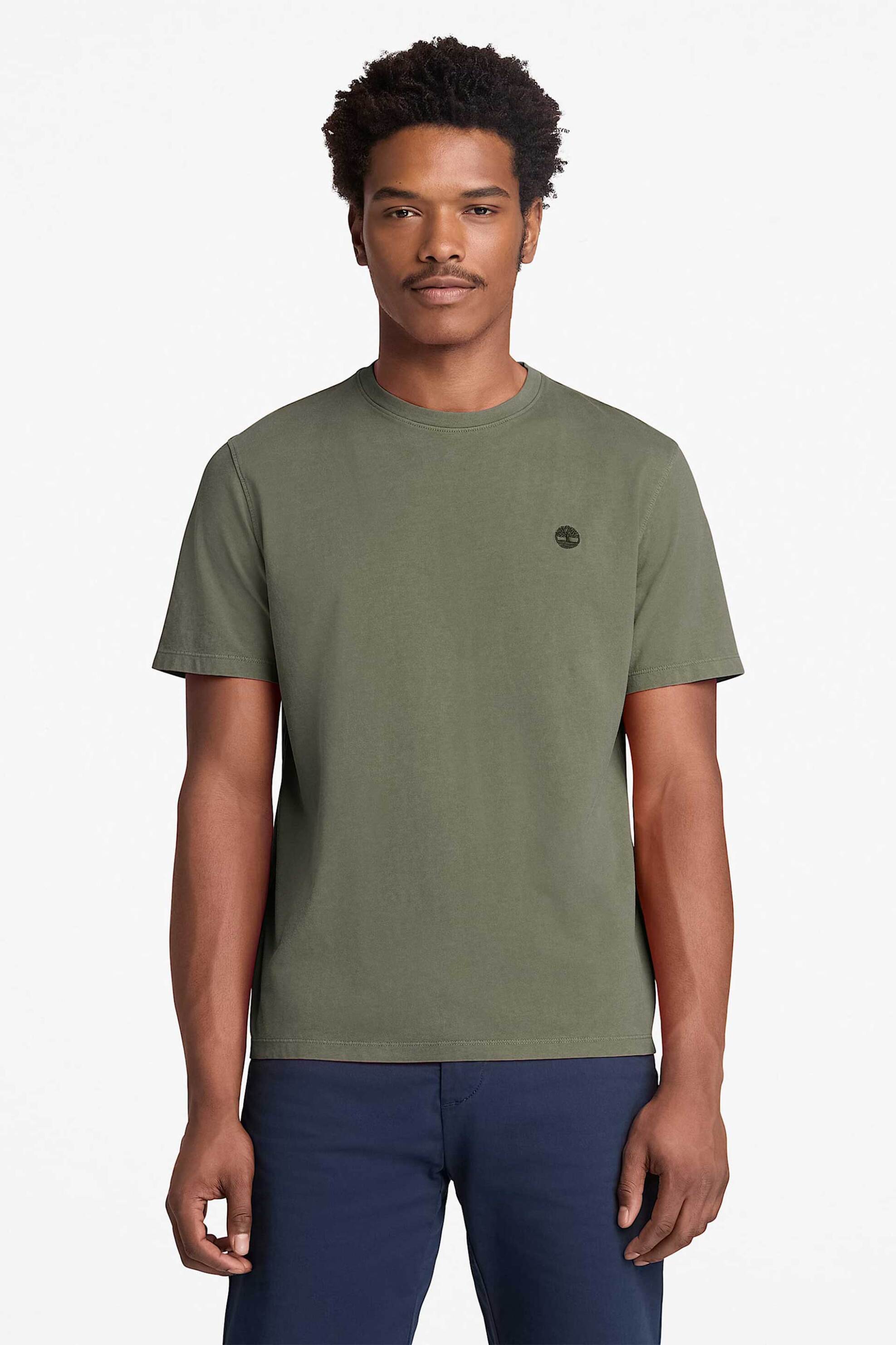 Timberland ανδρικό T-shirt Authentic Fit "Dunstan Garment Dye" - TB0A5YAYA581 Λαδί