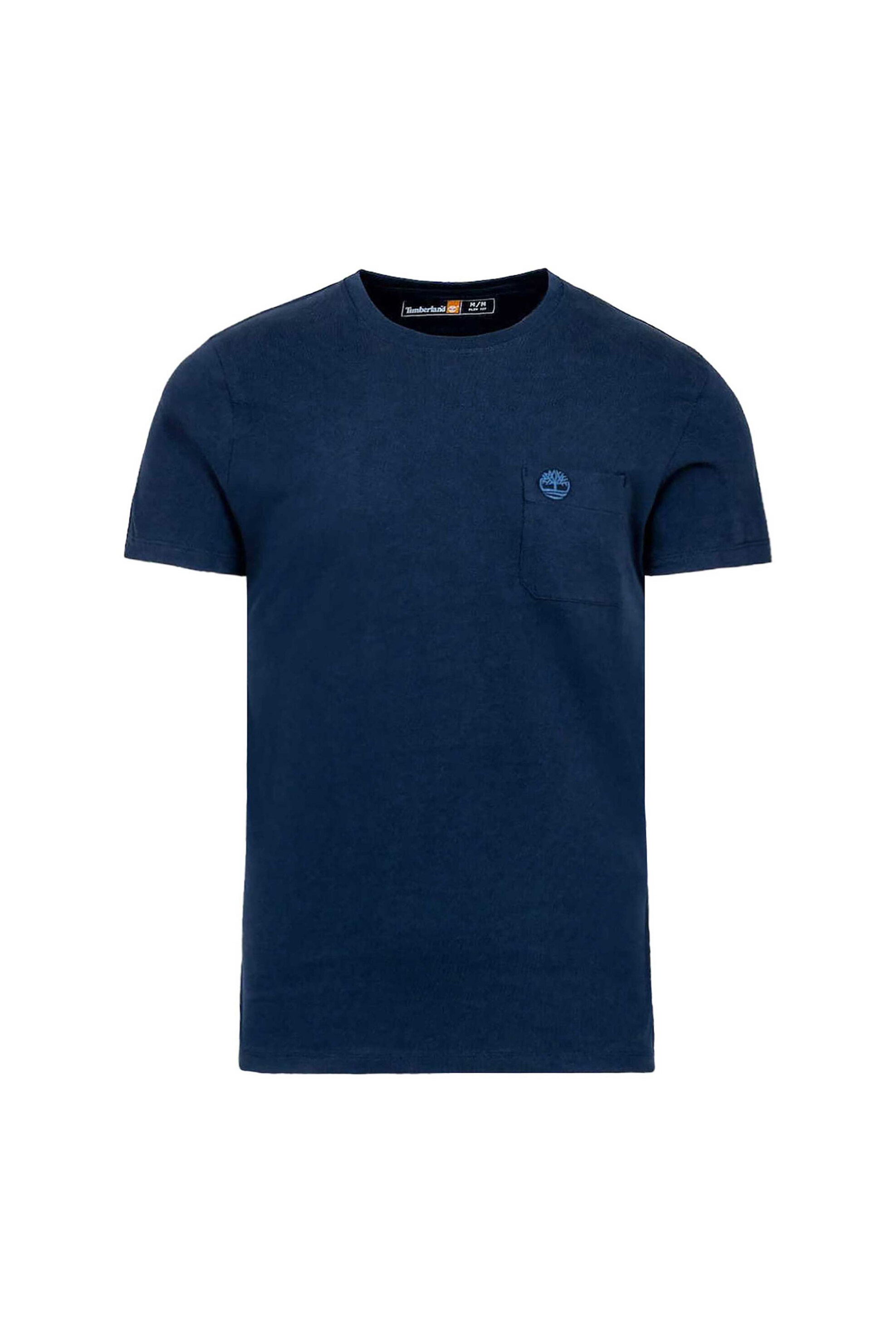 Timberland ανδρικό T-shirt με τσέπη και κεντημένο tree logo Slim Fit - TB0A2CQYZ021 Μπλε Σκούρο