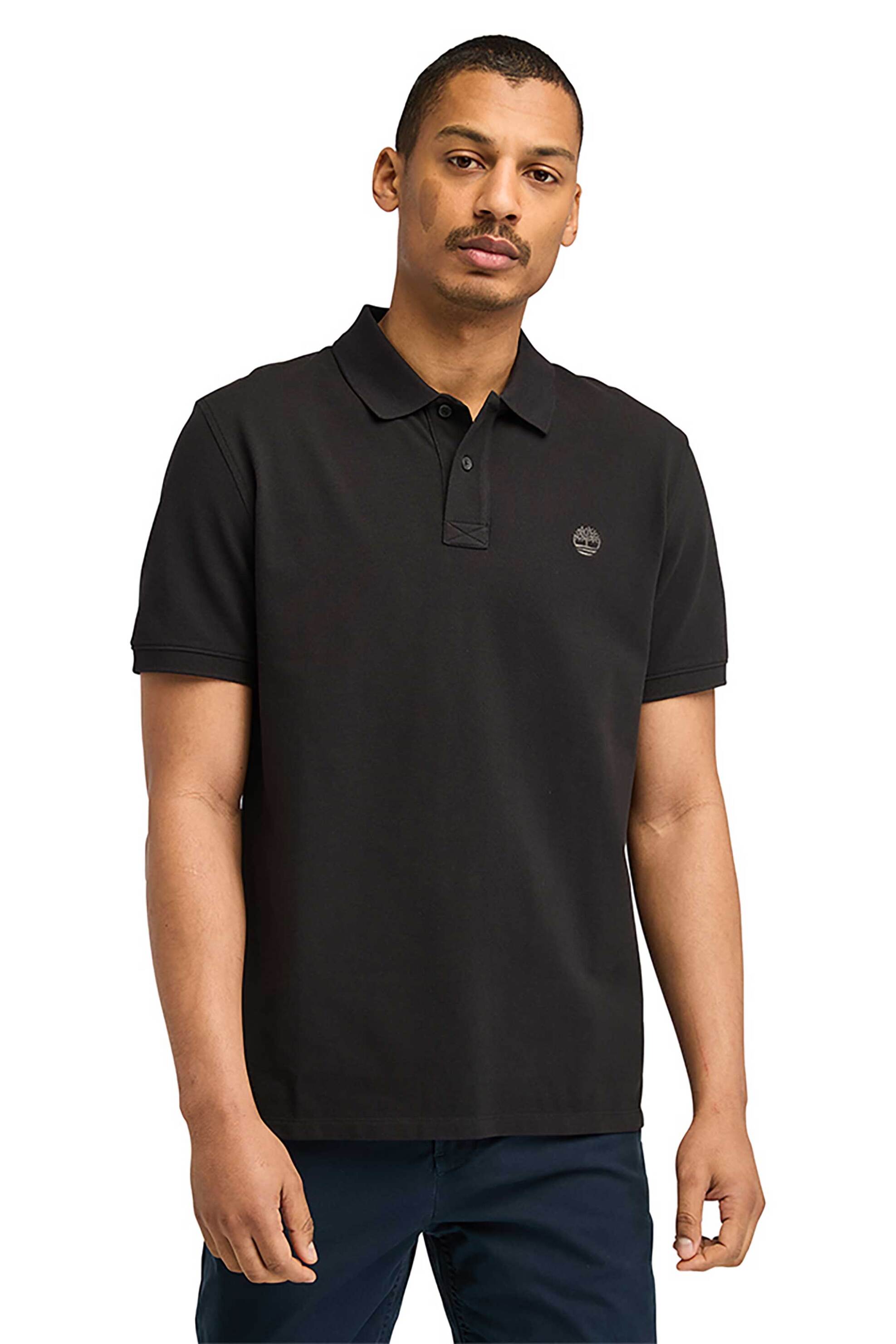Timberland ανδρική μπλούζα πόλο πικέ με κεντημένο logo tree Regular Fit "Millers River" - TB0A6VDP0011 Μαύρο