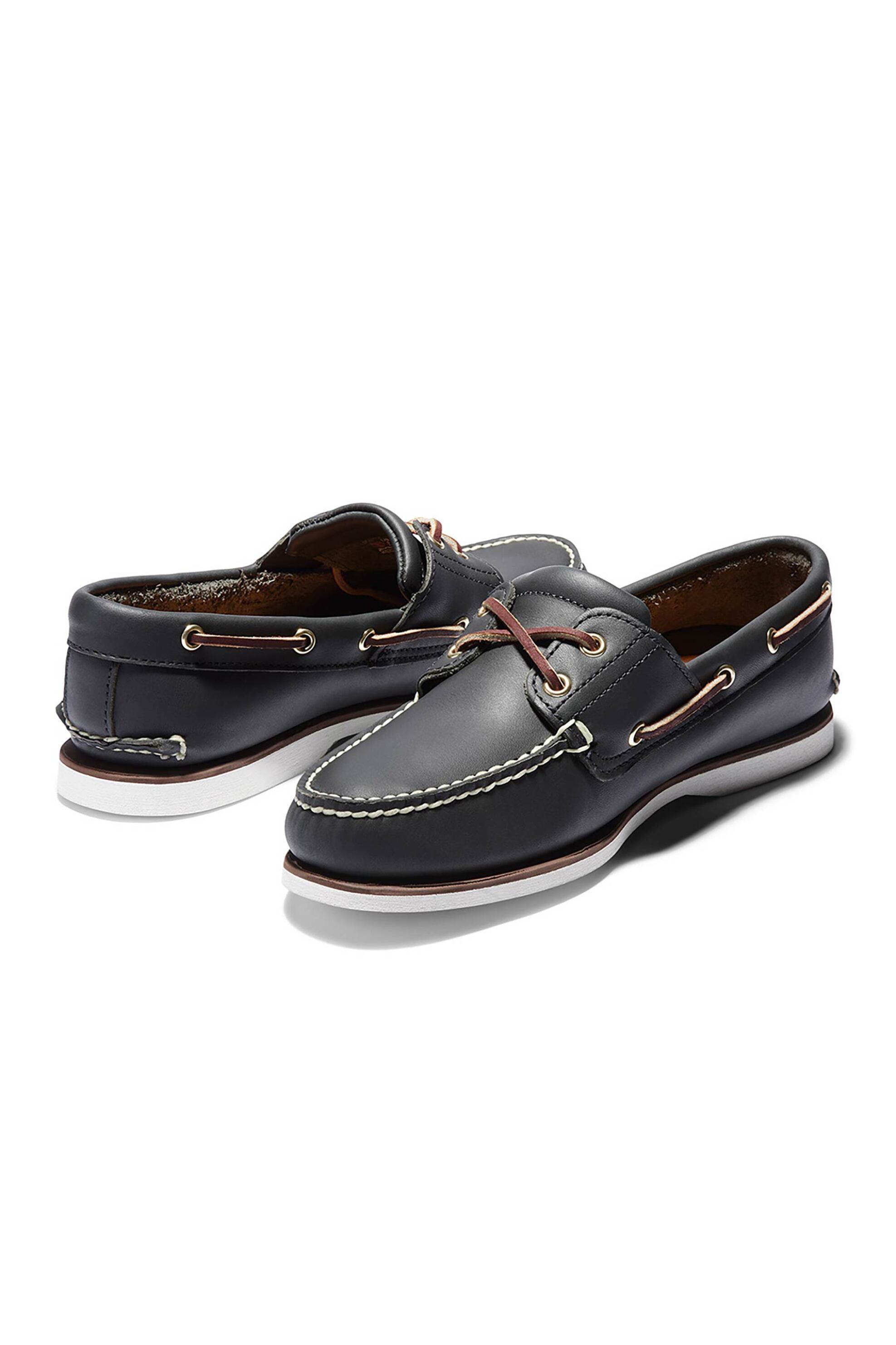 Timberland Ανδρικά Δερμάτινα Boat Shoes Classic 2-Eye - Tb1740364841 Μπλε Σκούρο