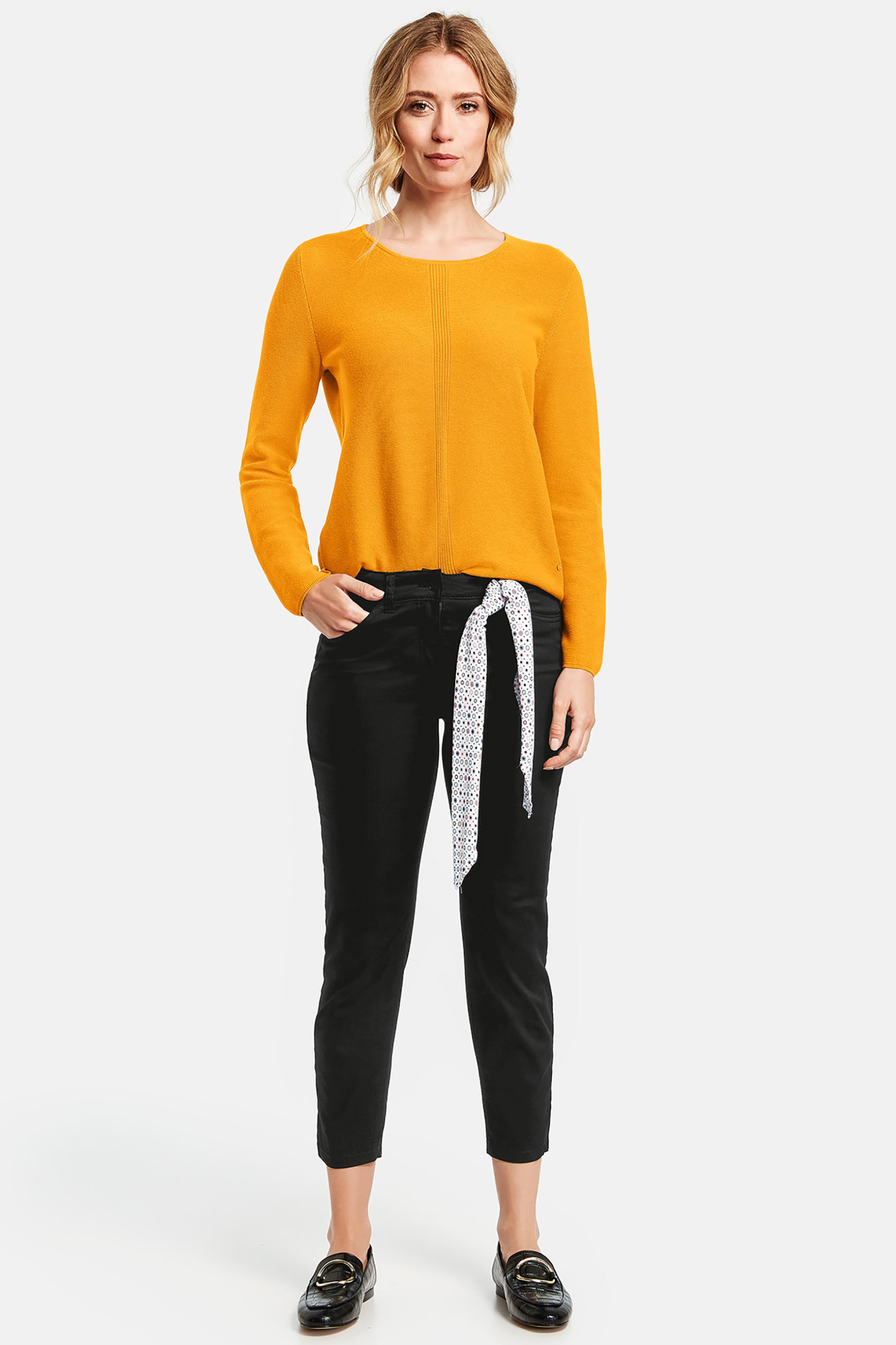 Gerry Weber γυναικείo τζην παντελόνι cropped Straight Fit - 92335-67813 Μαύρο
