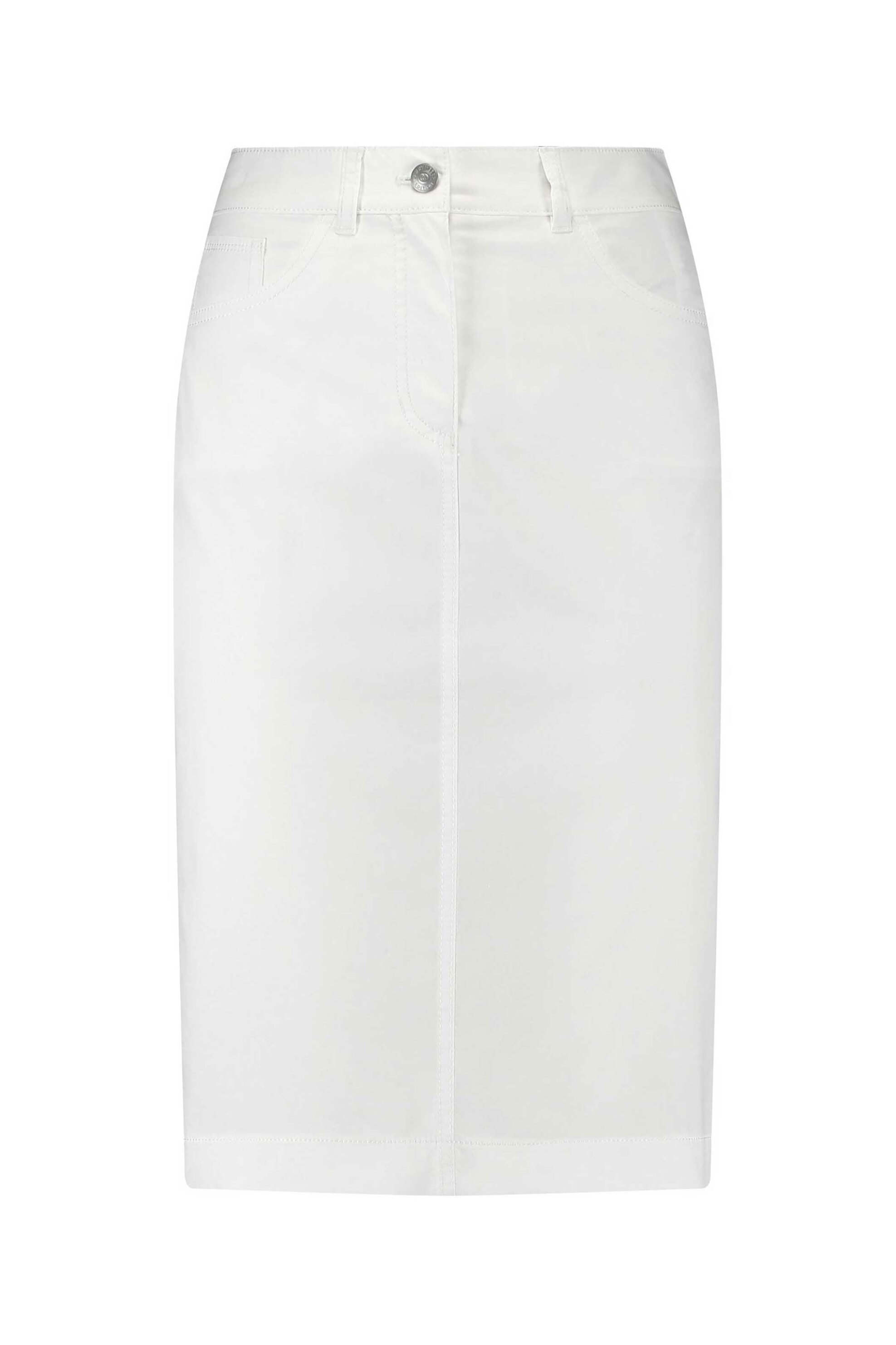 Gerry Weber Γυναικεία Mini Pencil Φούστα Μονόχρωμη Πεντάτσεπη με Άνοιγμα Πίσω - 811030-66222 Λευκό