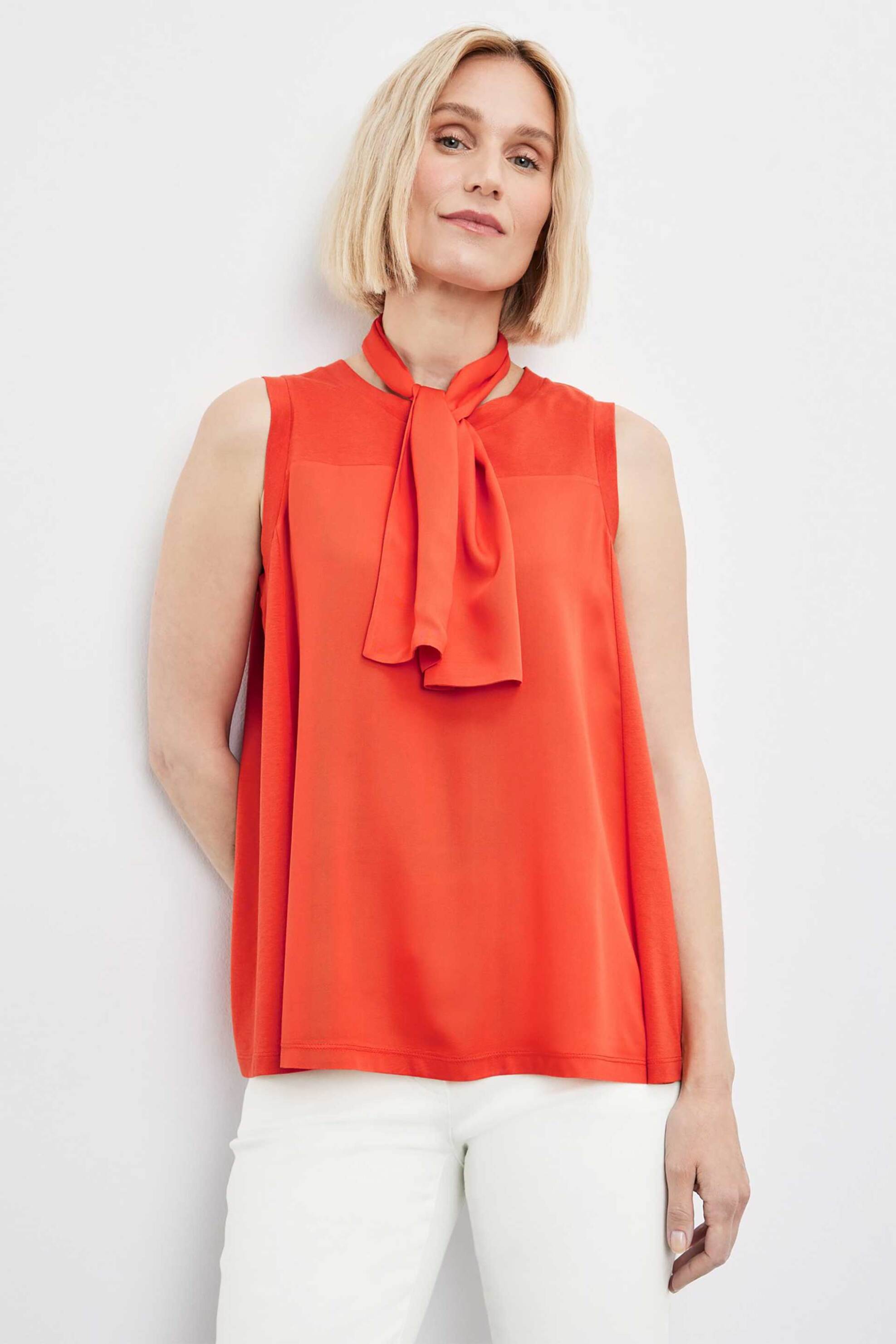 Gerry Weber γυναικείο αμάνικο τοπ μονόχρωμο - 170247-35034 Πορτοκαλί