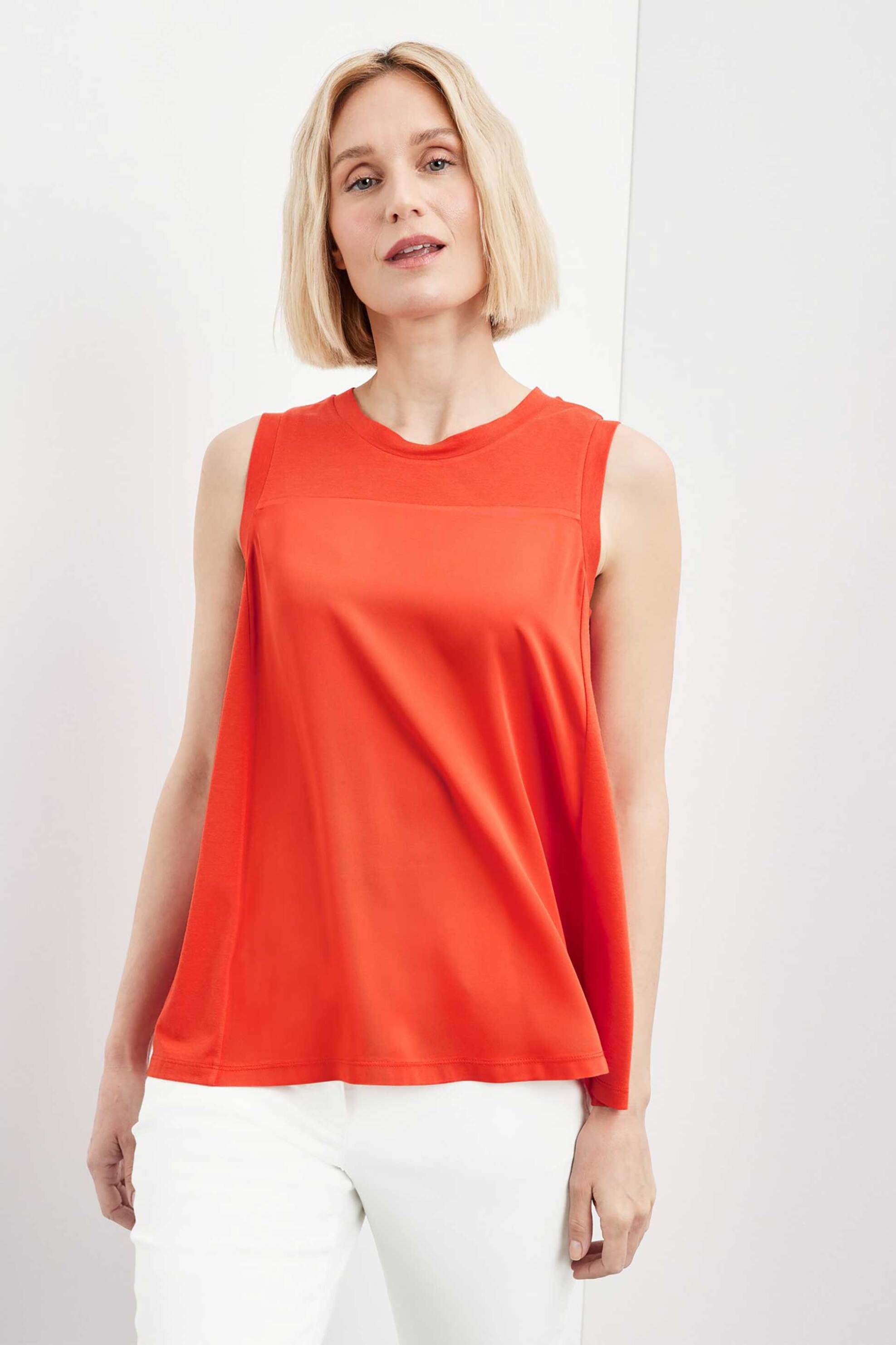 Gerry Weber γυναικείο αμάνικο τοπ μονόχρωμο - 170247-35034 Πορτοκαλί φωτογραφία