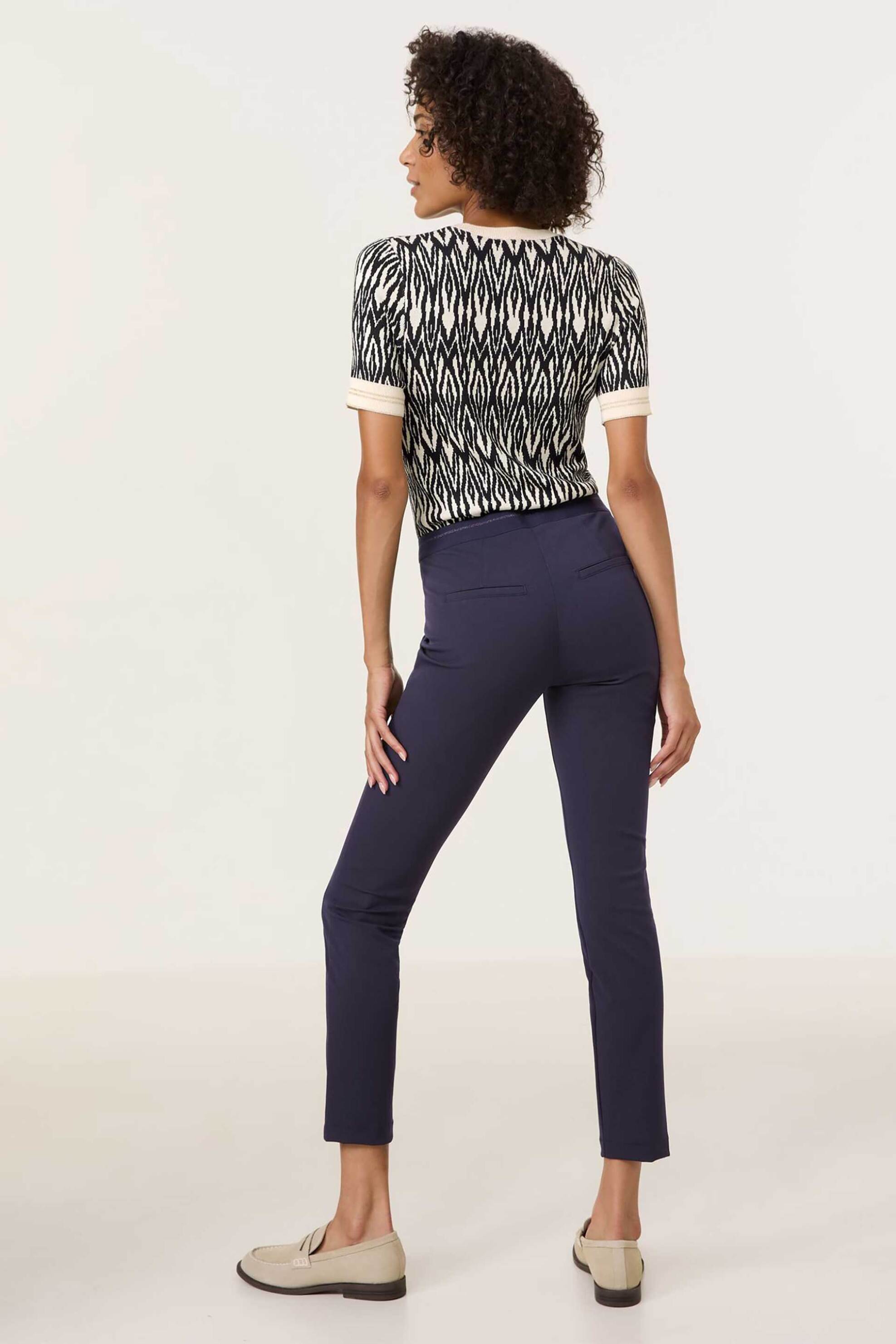 GERRY WEBER Gerry Weber γυναικείο μονόχρωμο παντελόνι cropped - 925056-66714 Μπλε Σκούρο - 2