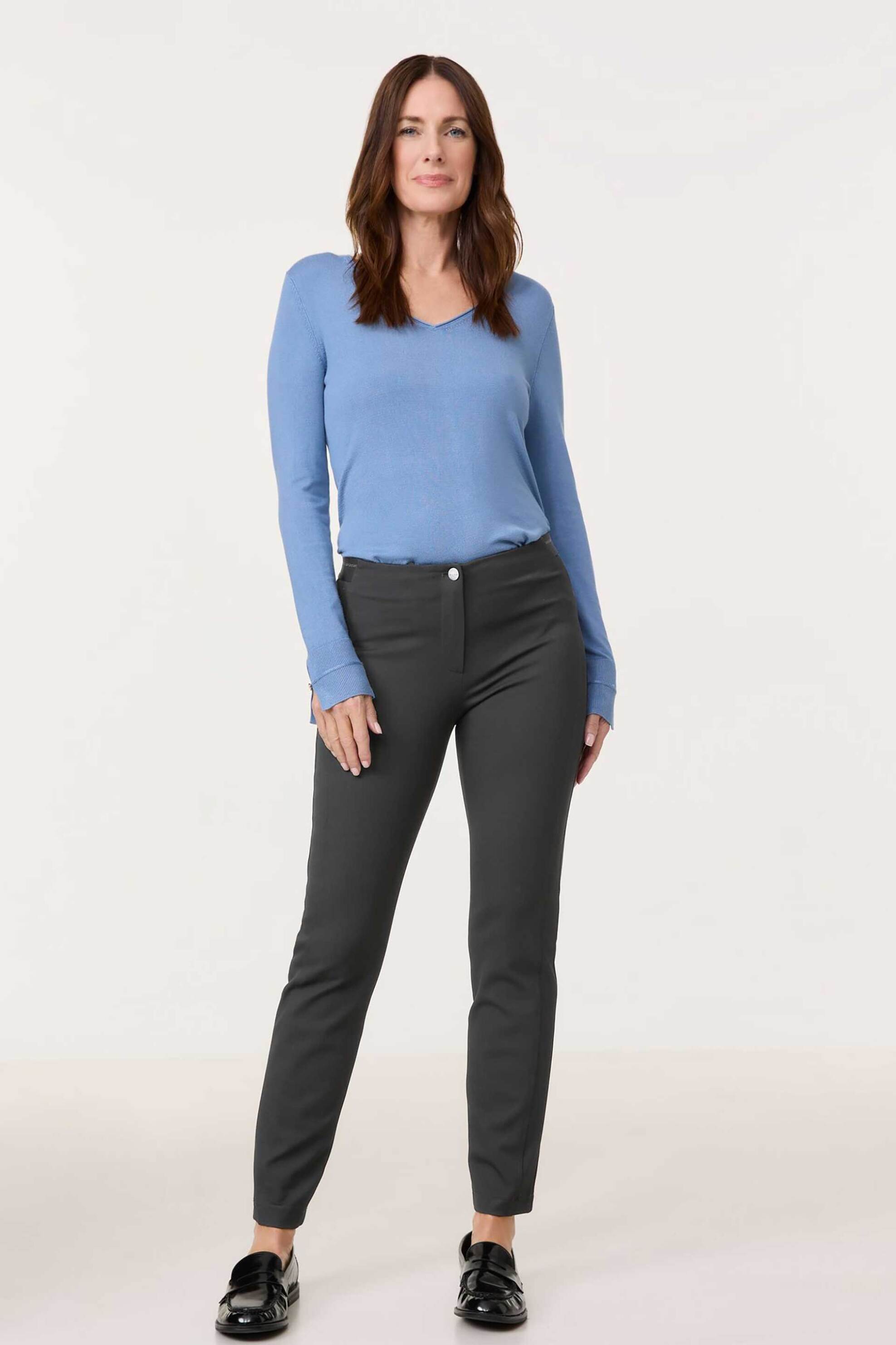 Gerry Weber γυναικείο μονόχρωμο παντελόνι cropped - 925056-66714 Μαύρο