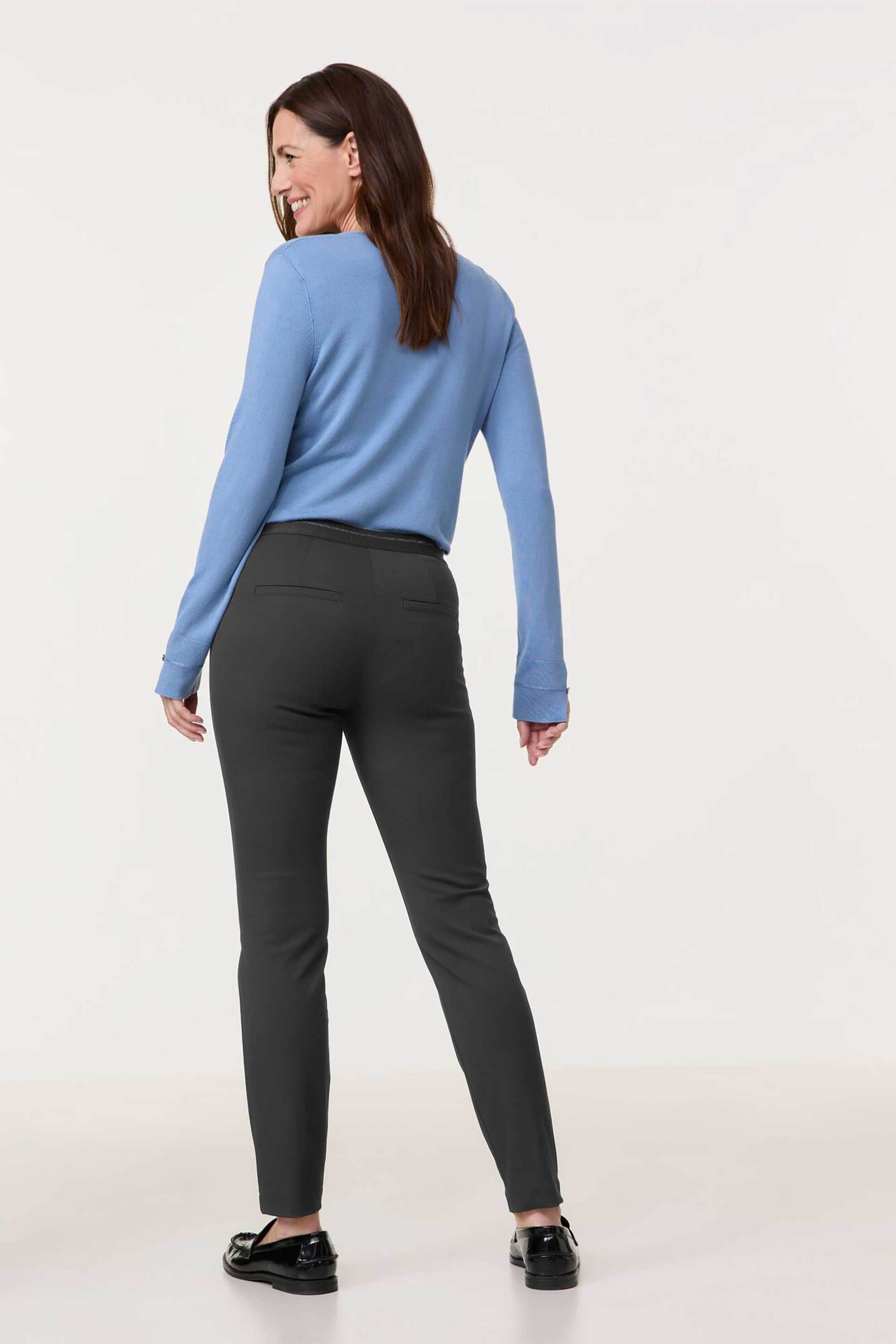 GERRY WEBER Gerry Weber γυναικείο μονόχρωμο παντελόνι cropped - 925056-66714 Μαύρο - 2