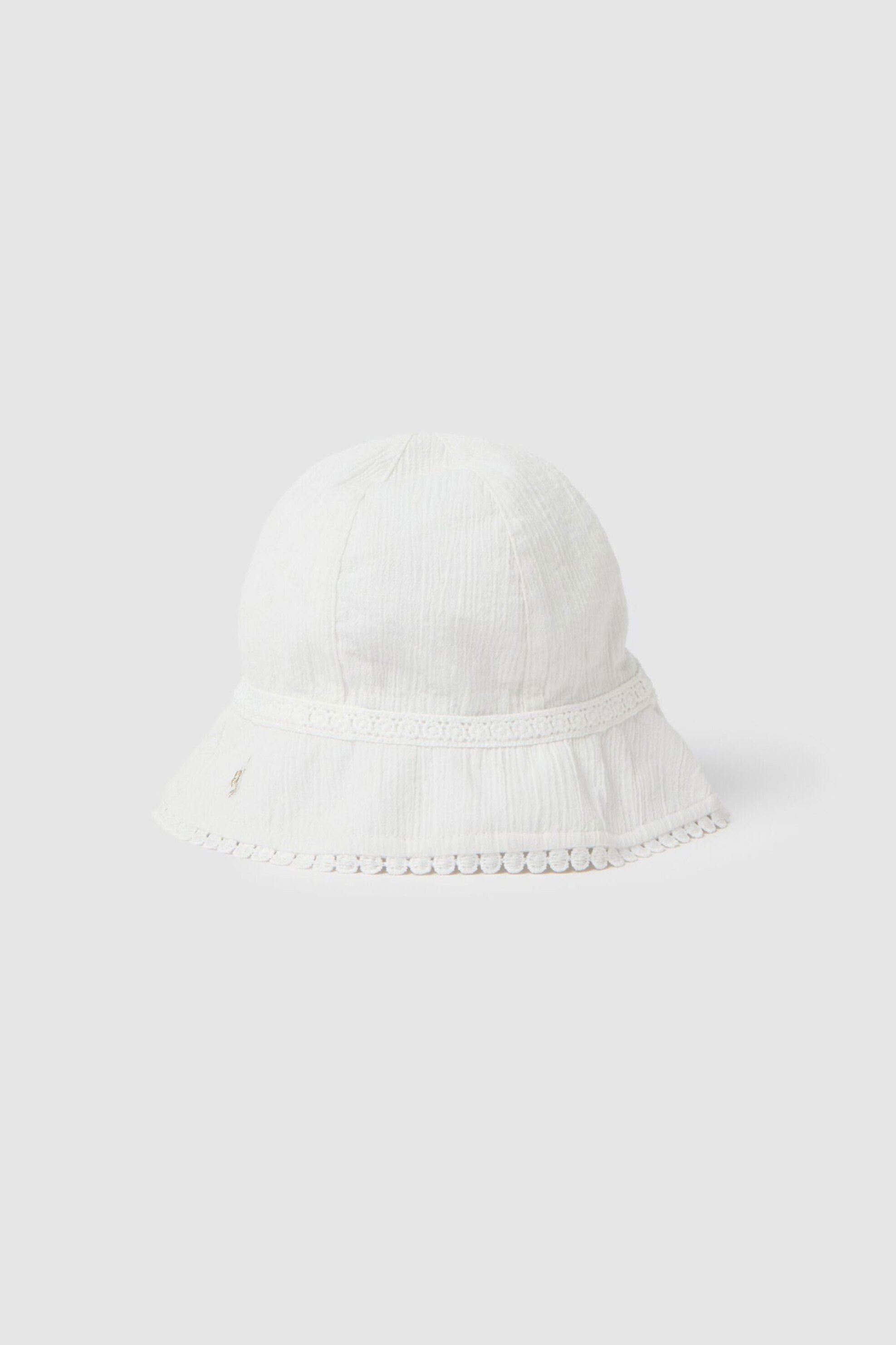 OVS βρεφικό καπέλο bucket με κέντημα floral - 002268391 Λευκό