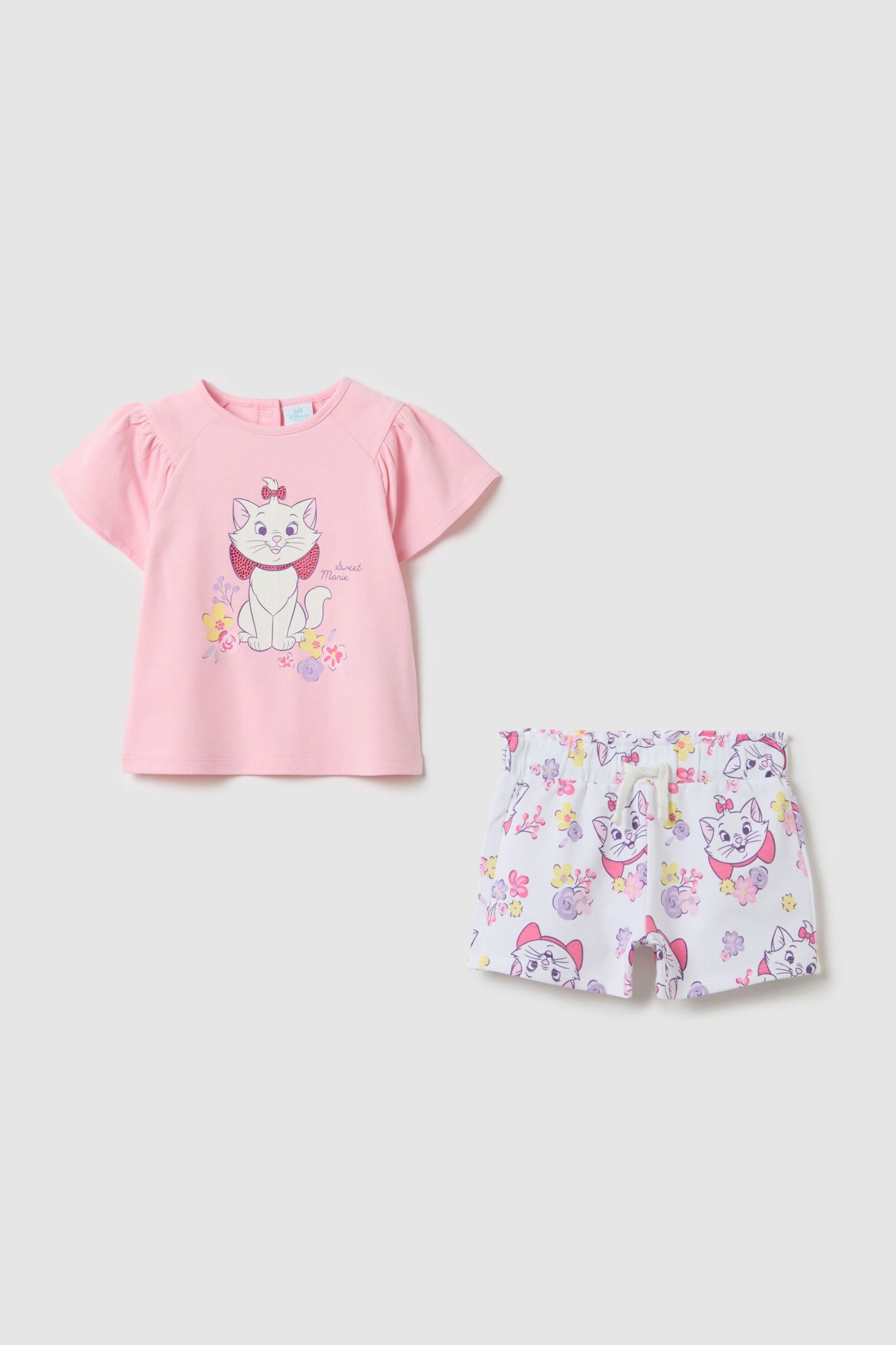 OVS βρεφικό σετ μπλούζα και σορτς με Disney print Regular Fit (2 τεμάχια) - 002364598 Ροζ