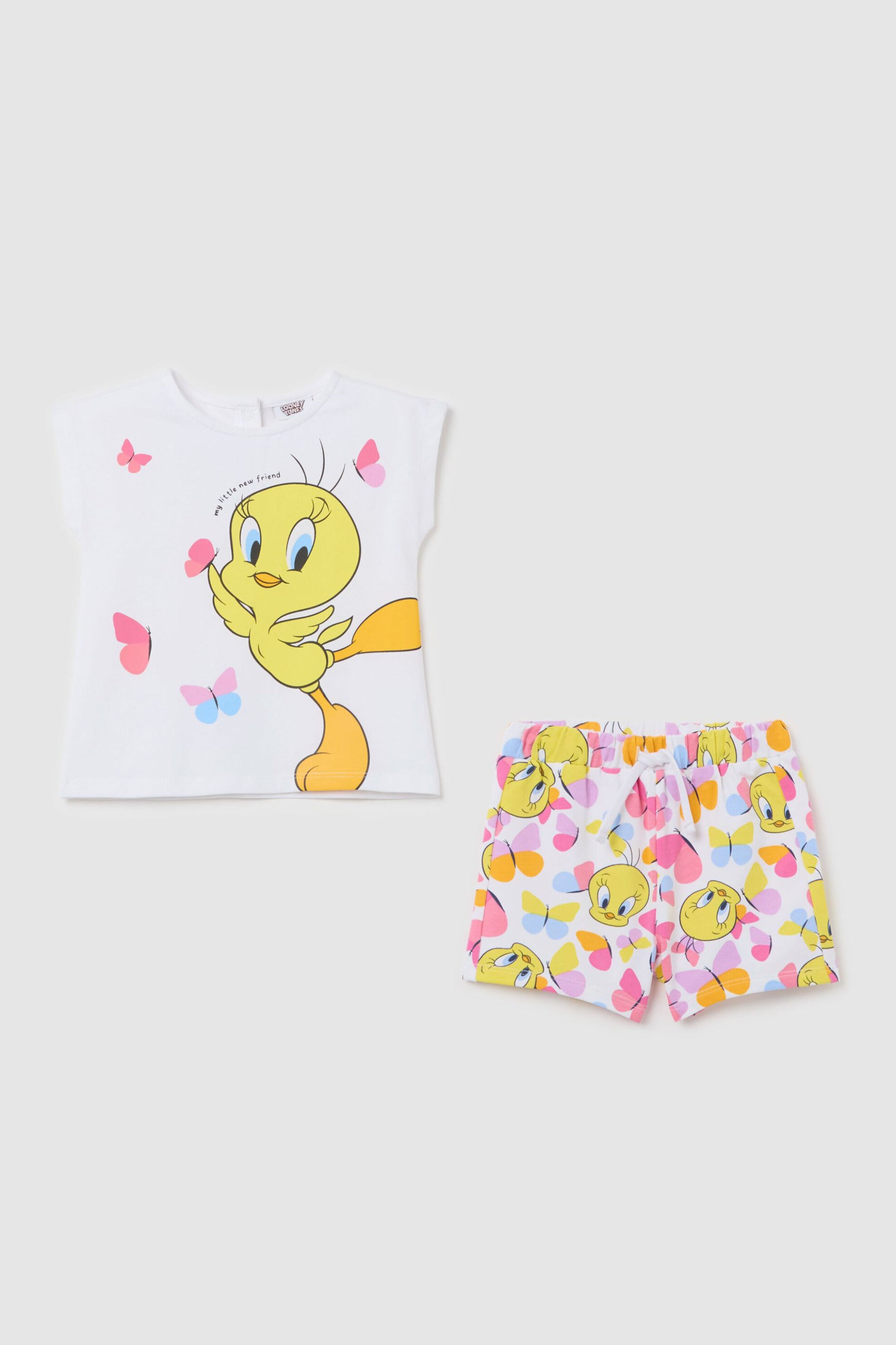 OVS βρεφικό σετ μπλούζα και σορτς με Tweety print (2 τεμάχια) - 002364693 Λευκό
