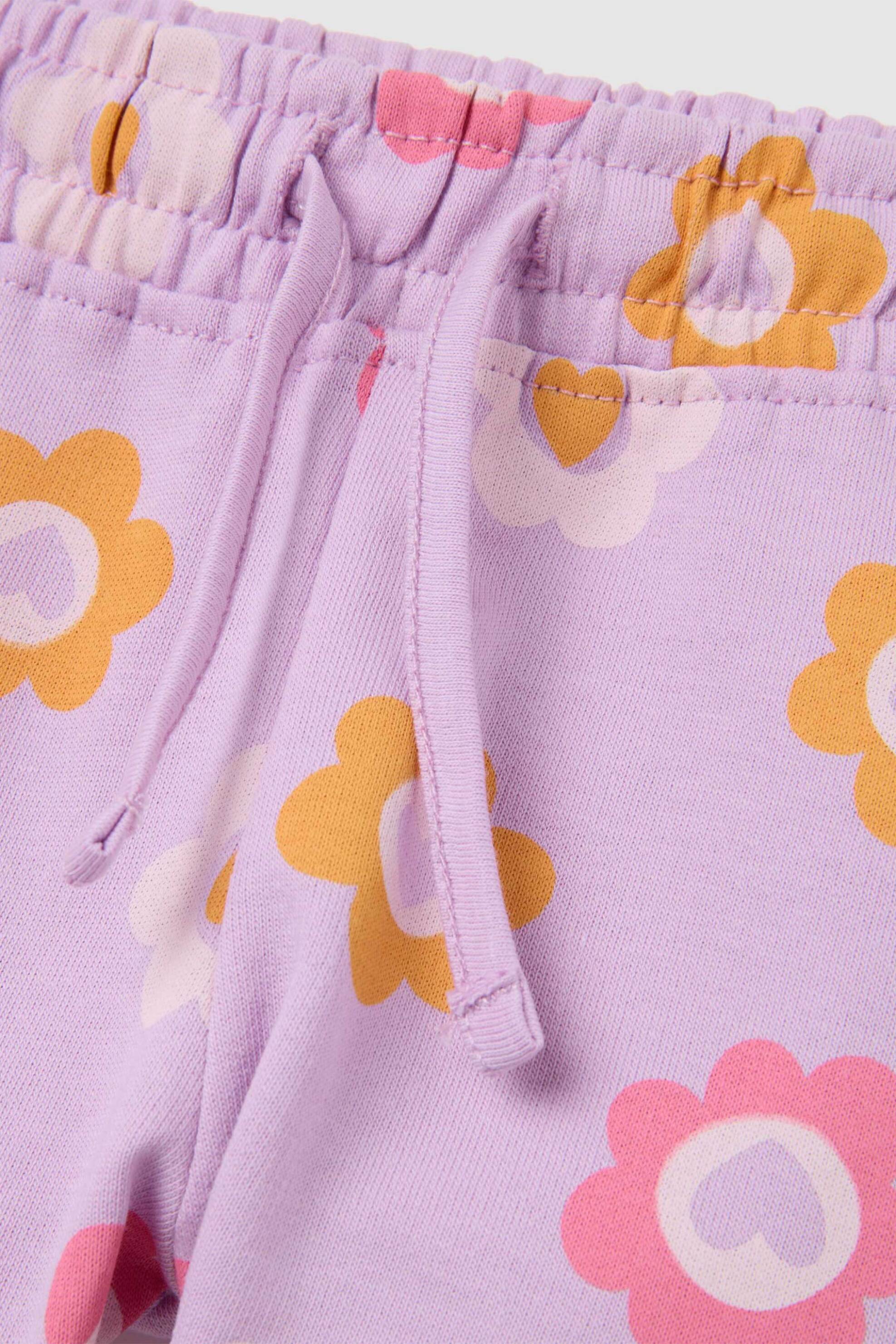 OVS βρεφικό σορτς με floral print - 002361961 Λιλά φωτογραφία